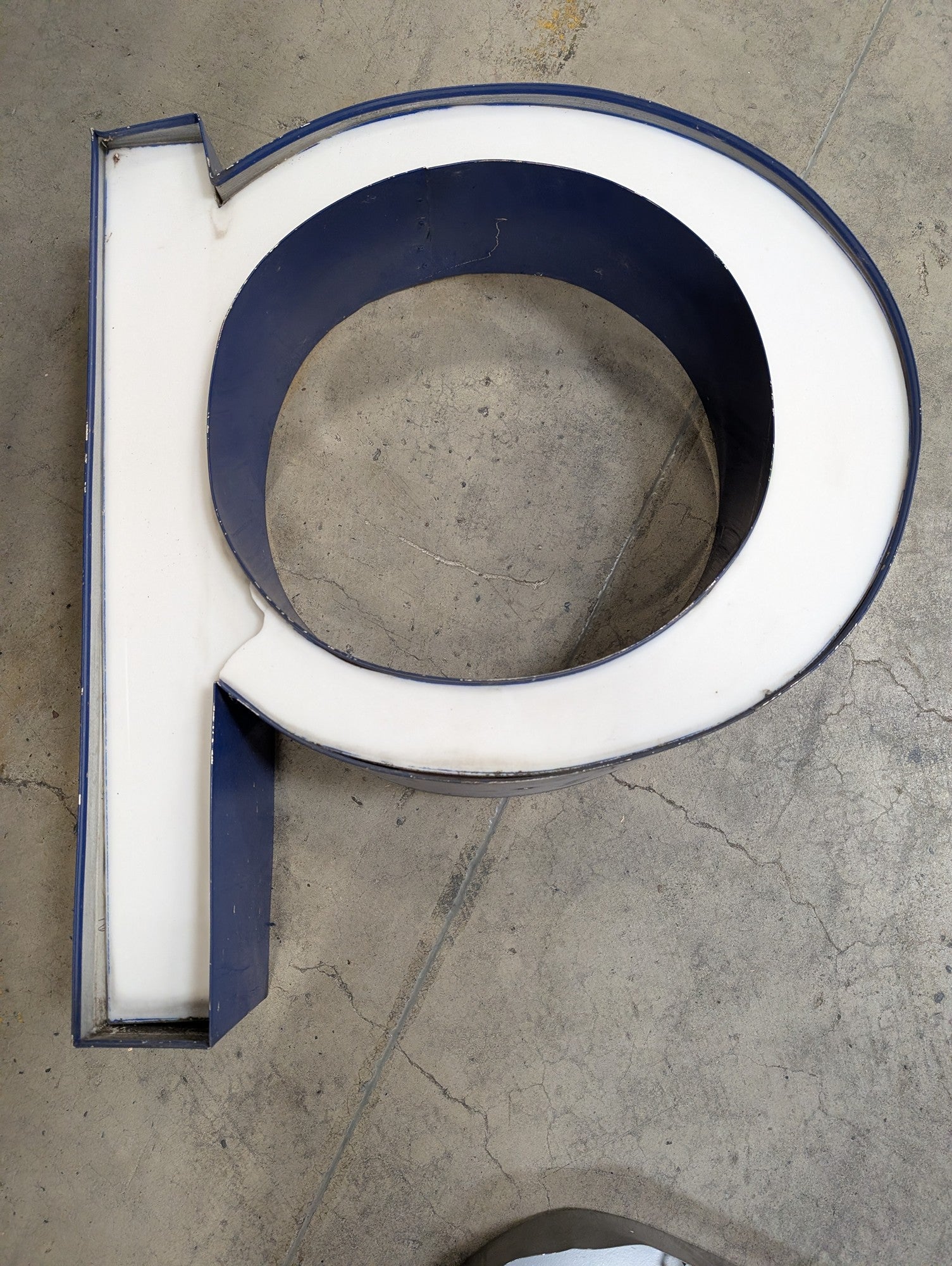 Vintage Industrial Channel Letter P Sign