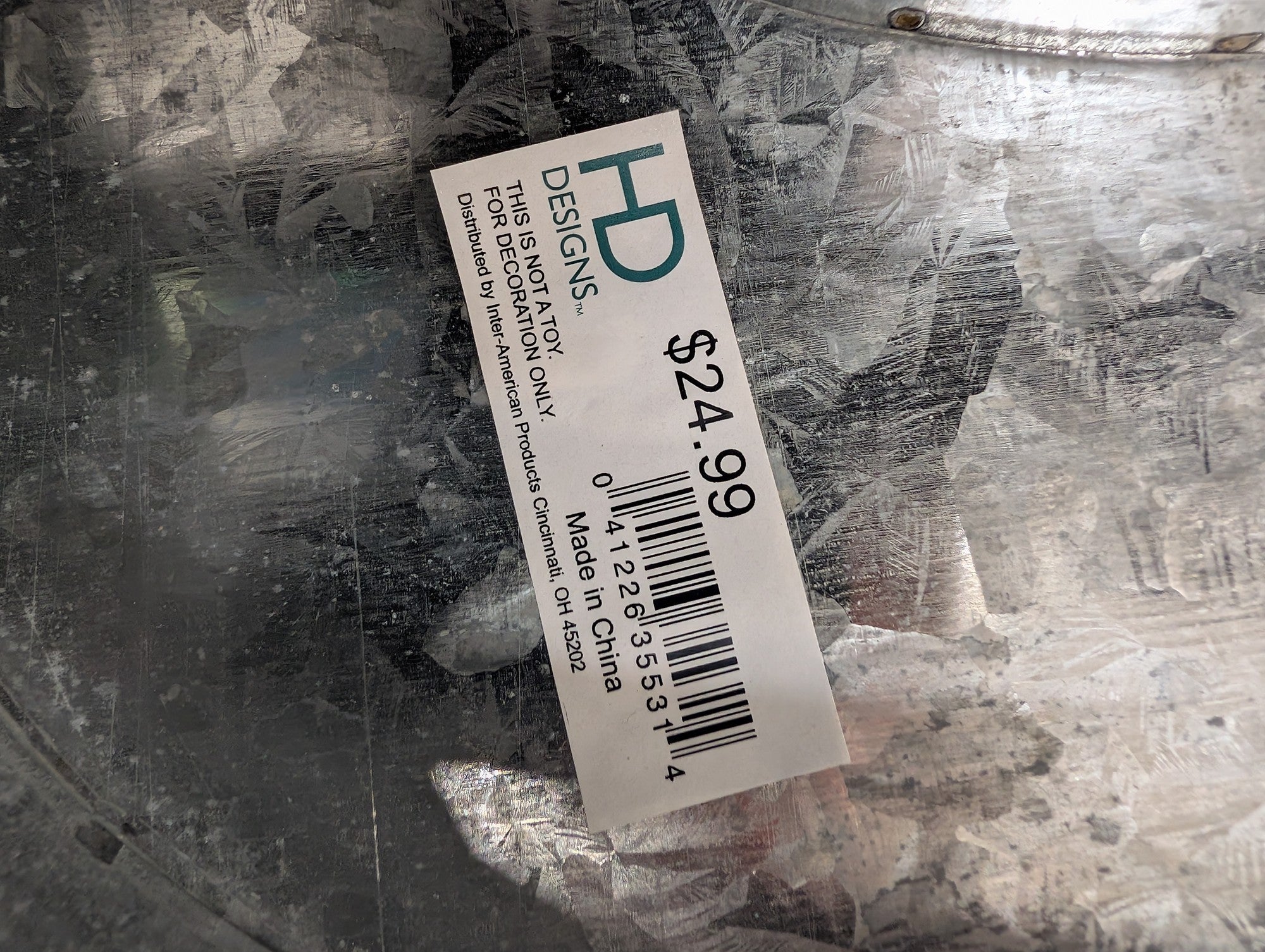 HD DESIGNS Large Industrial Galvanized Metal Number 0 Decor