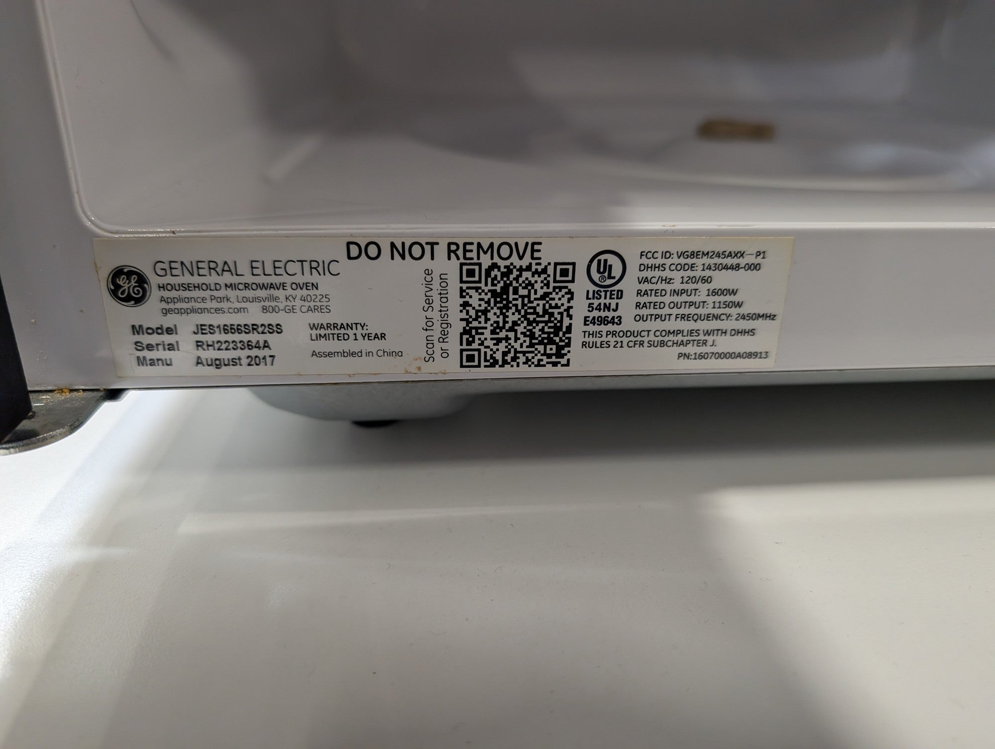 GENERAL ELECTRIC Stainless Steel Countertop Microwave Oven