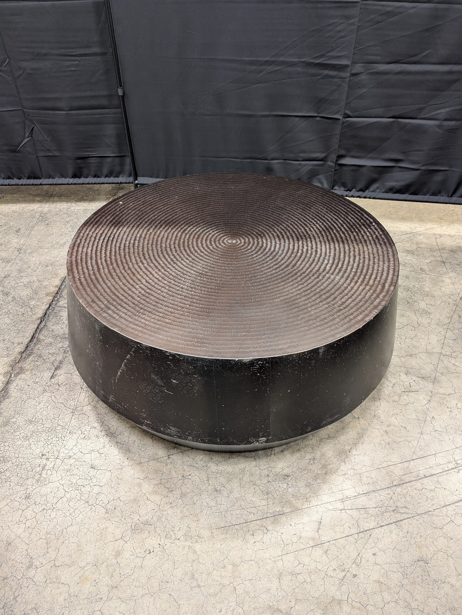 Modern Industrial Round Textured Display Plinth