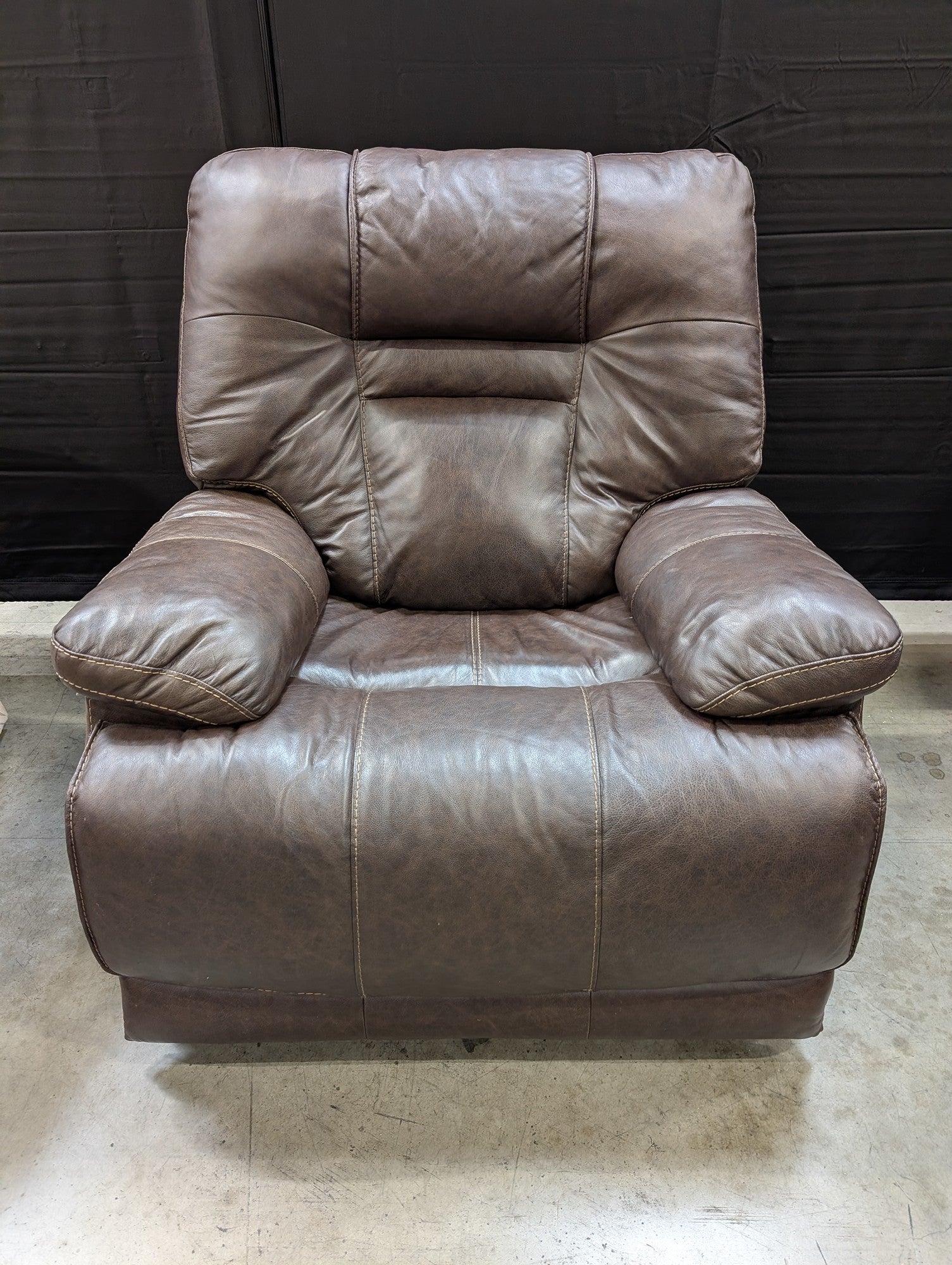 Brown Faux Leather Power Recliner Chair with USB Port