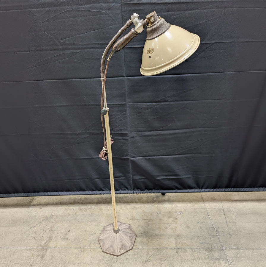 Vintage Burdick Industrial Floor Lamp with Flexible Gooseneck Arm