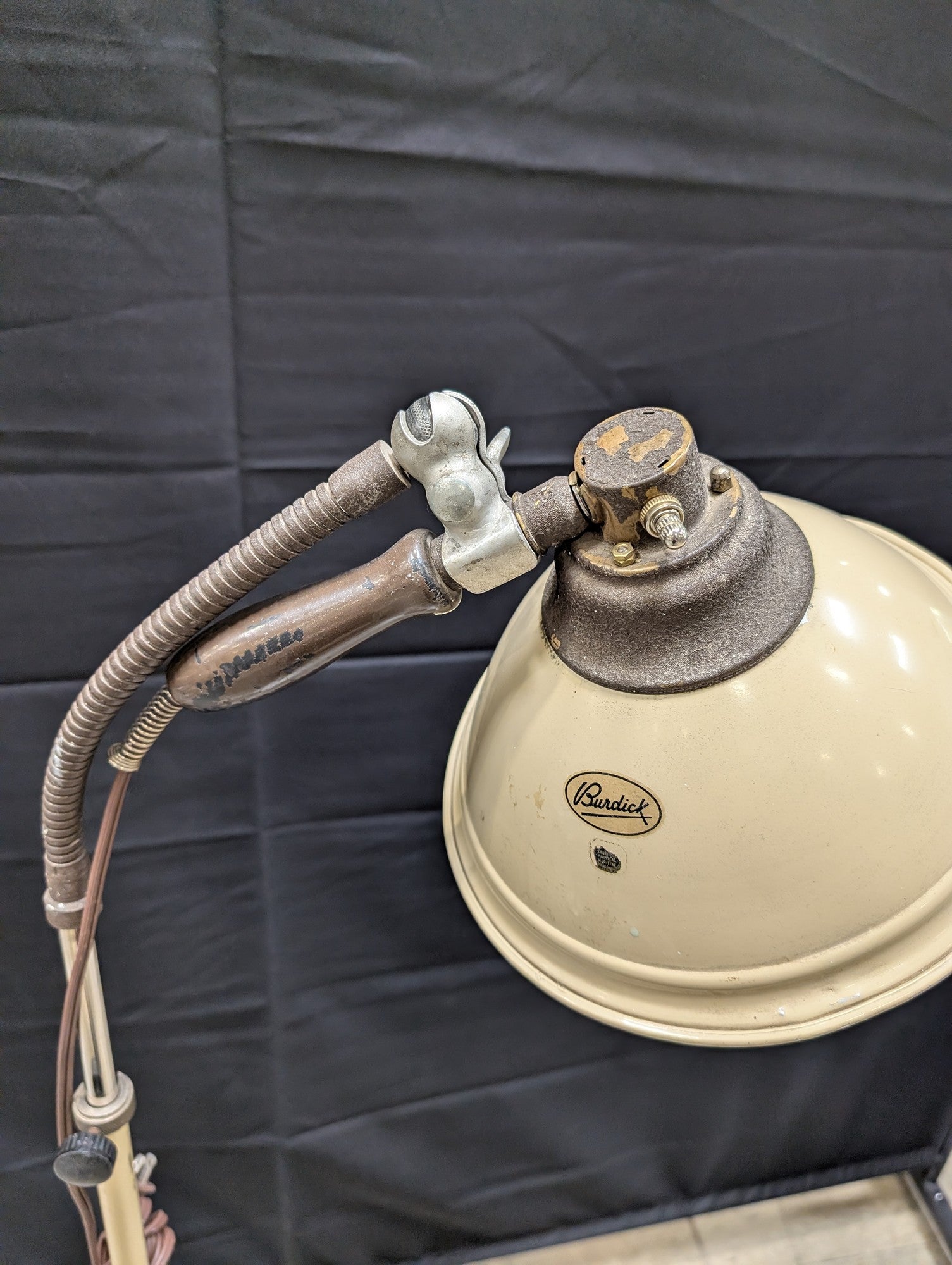 Vintage Burdick Industrial Floor Lamp with Flexible Gooseneck Arm