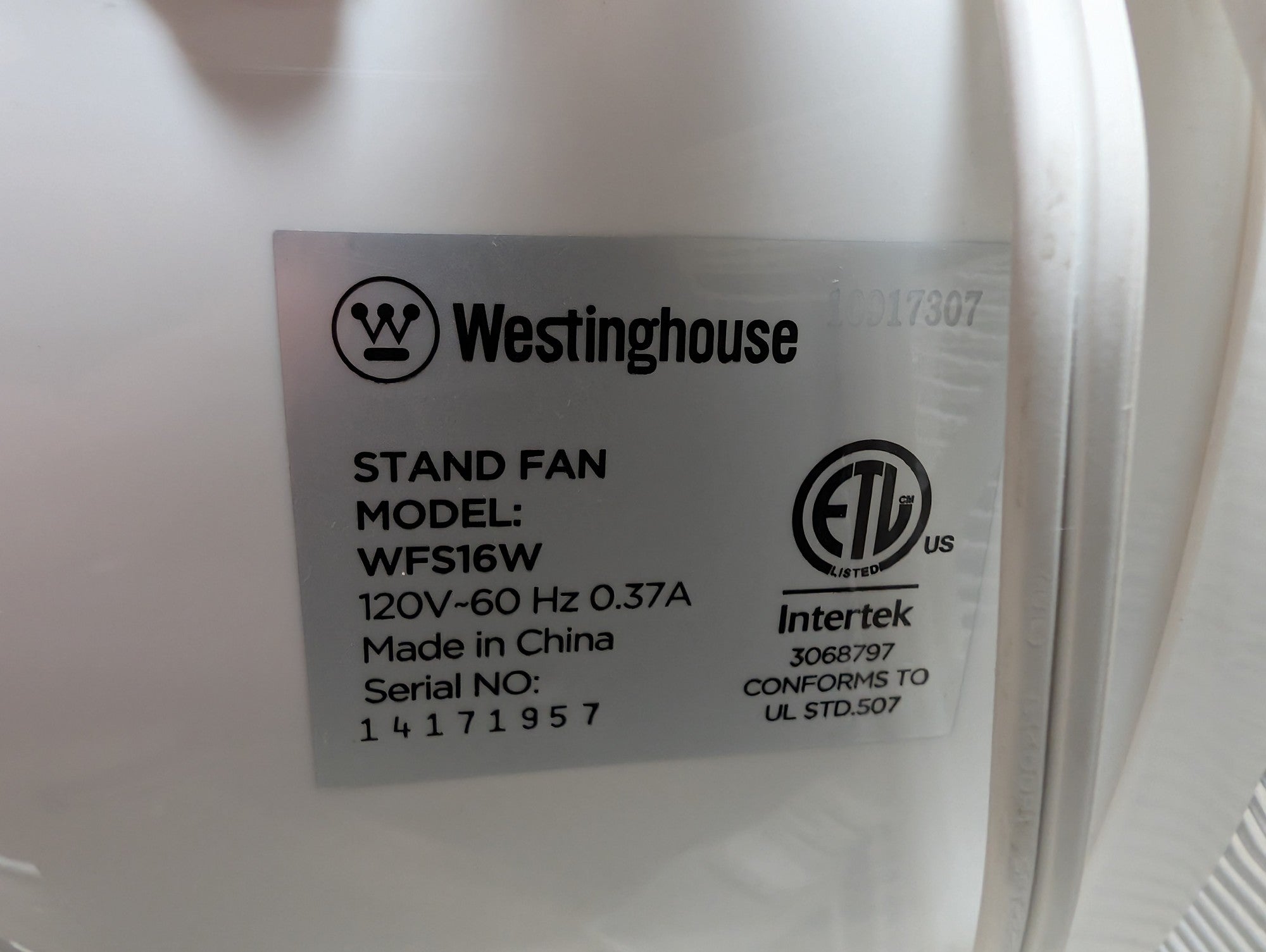 Westinghouse WFS16W White Pedestal Stand Fan