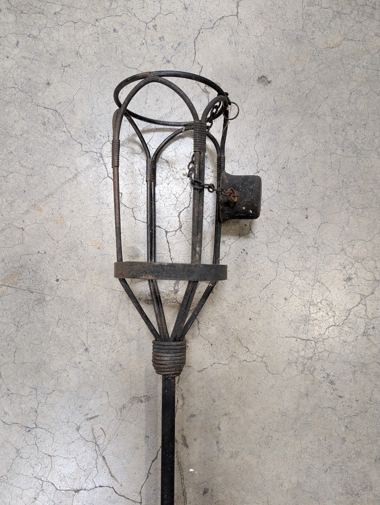 Decorative Forged Metal Garden Torch Holder Stake