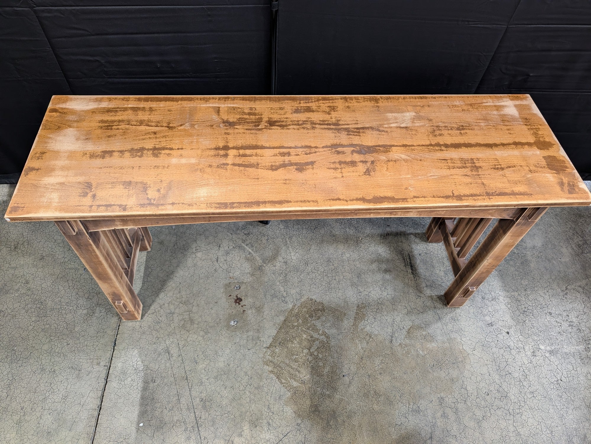 Rustic Wood Craftsman Style Console Table