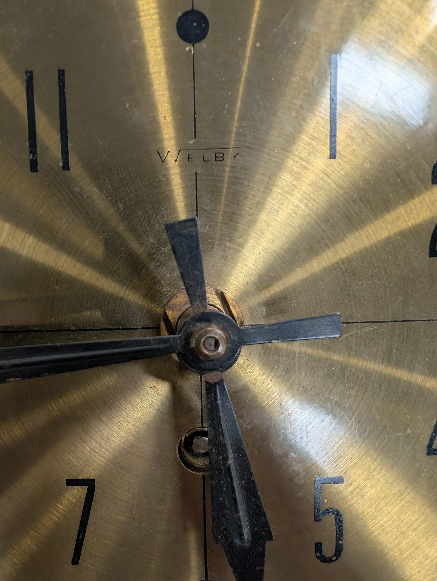 Vintage WELBY Mid-Century Modern Starburst Wall Clock