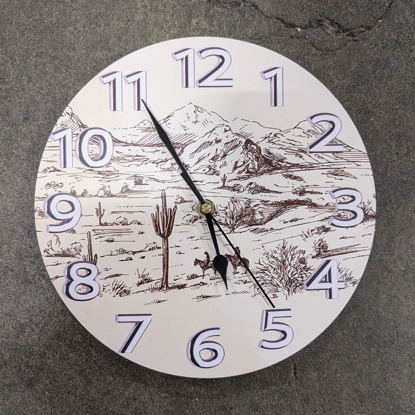 Rustic Nature Scene Round Wall Clock Decorative Timepiece