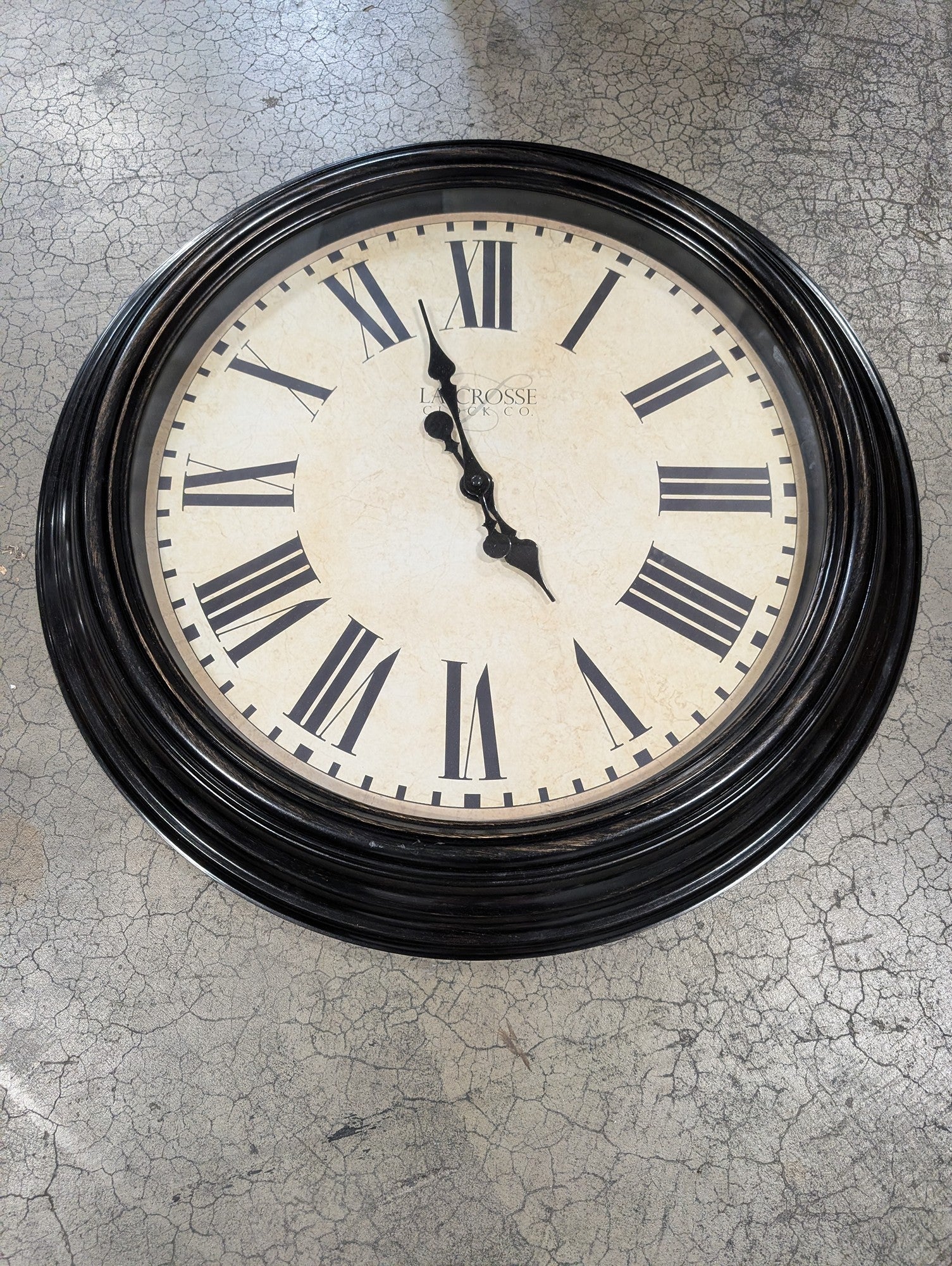 LA CROSSE CLOCK CO. Oversized Round Roman Numeral Wall Clock