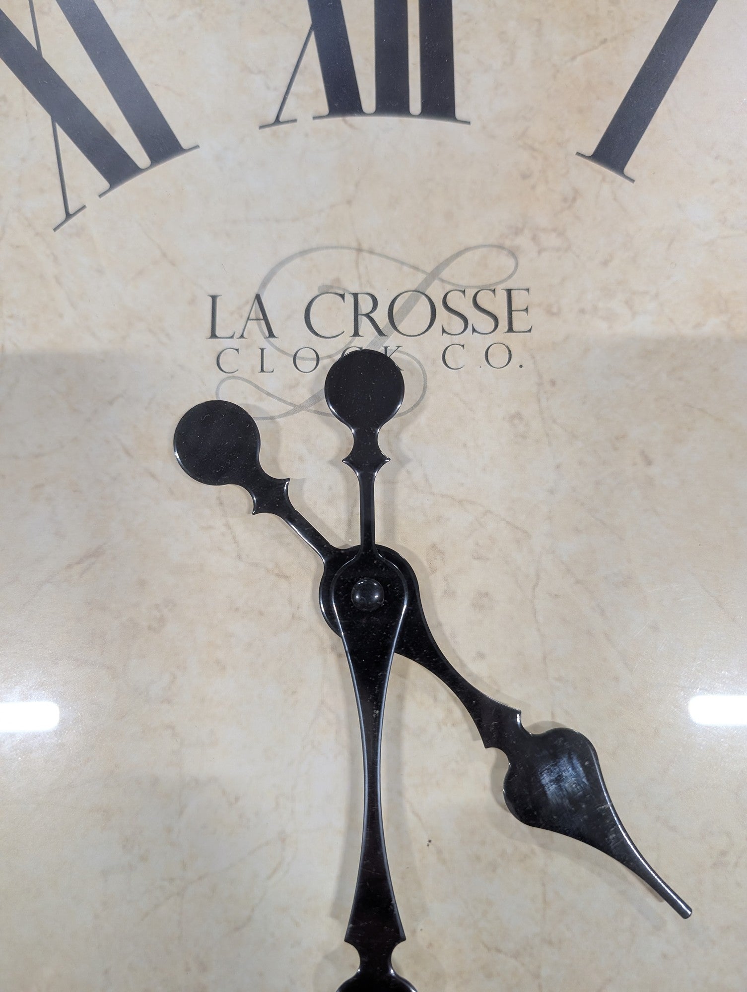 LA CROSSE CLOCK CO. Oversized Round Roman Numeral Wall Clock