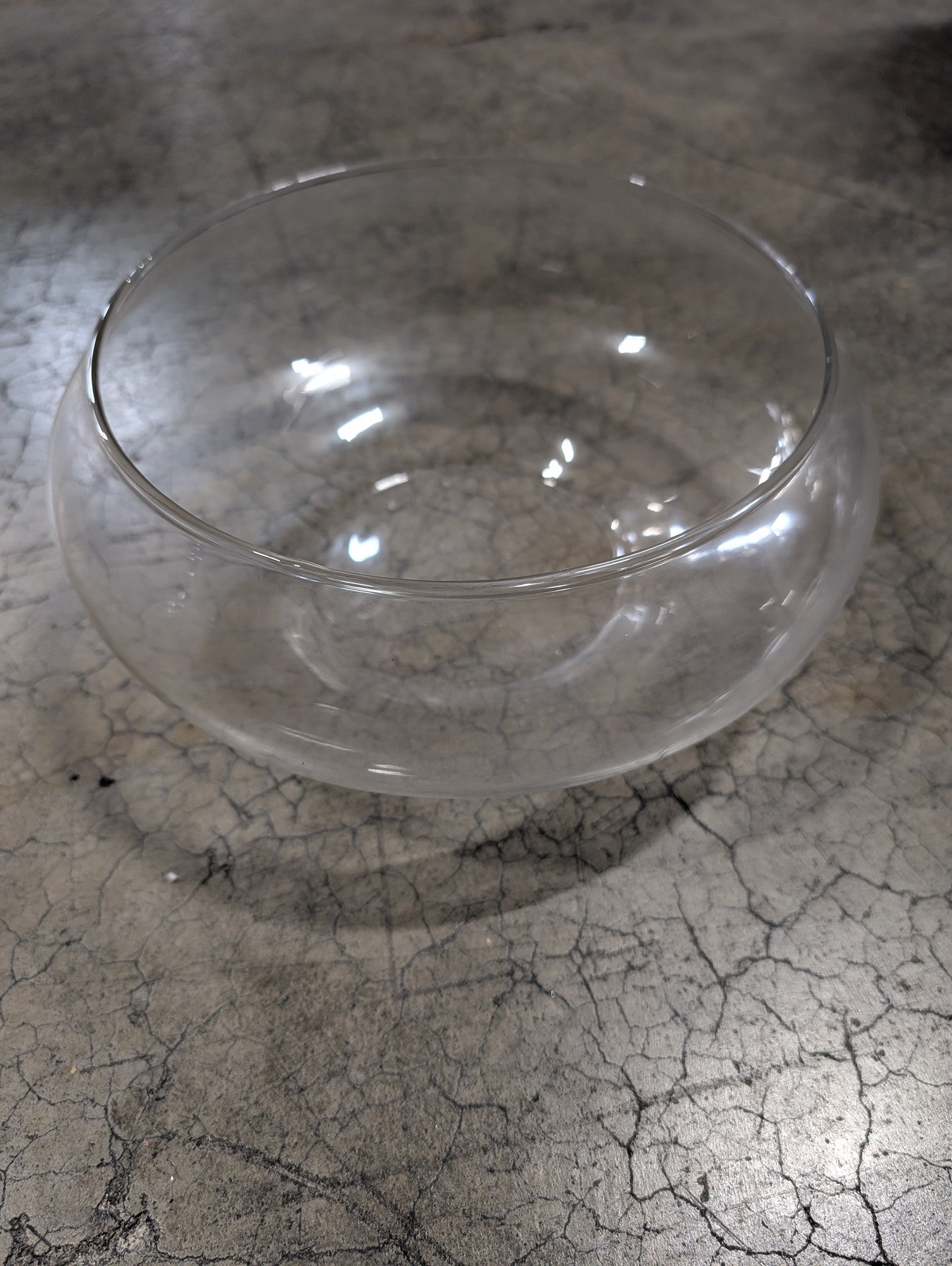 Clear Glass Wide Mouth Spherical Bowl