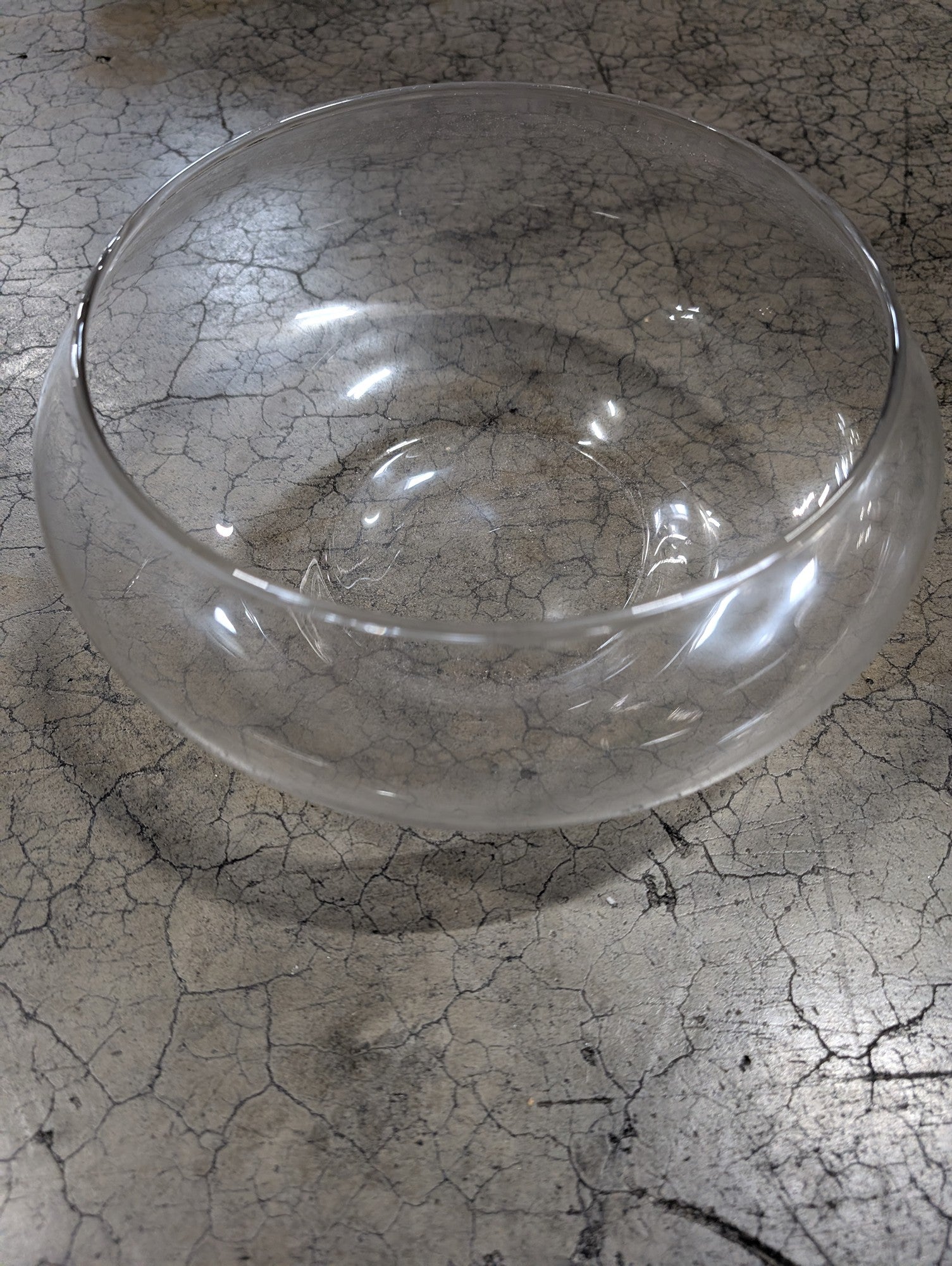 Clear Glass Wide Mouth Spherical Bowl
