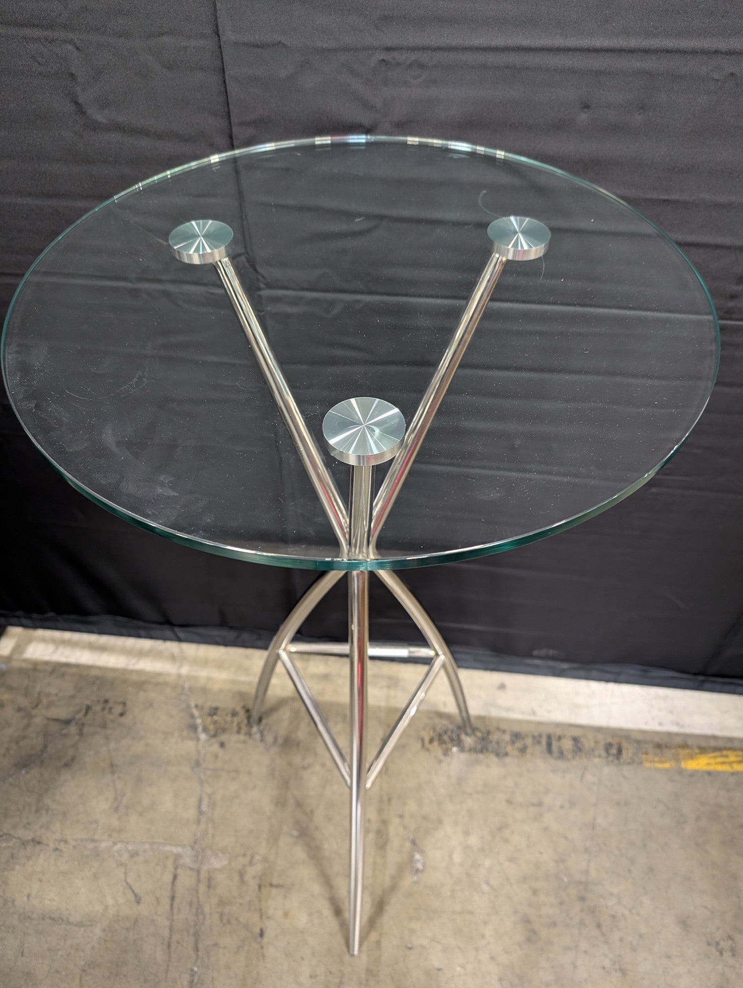 Modern Round Glass Top Bistro Table with Chrome Finish Base