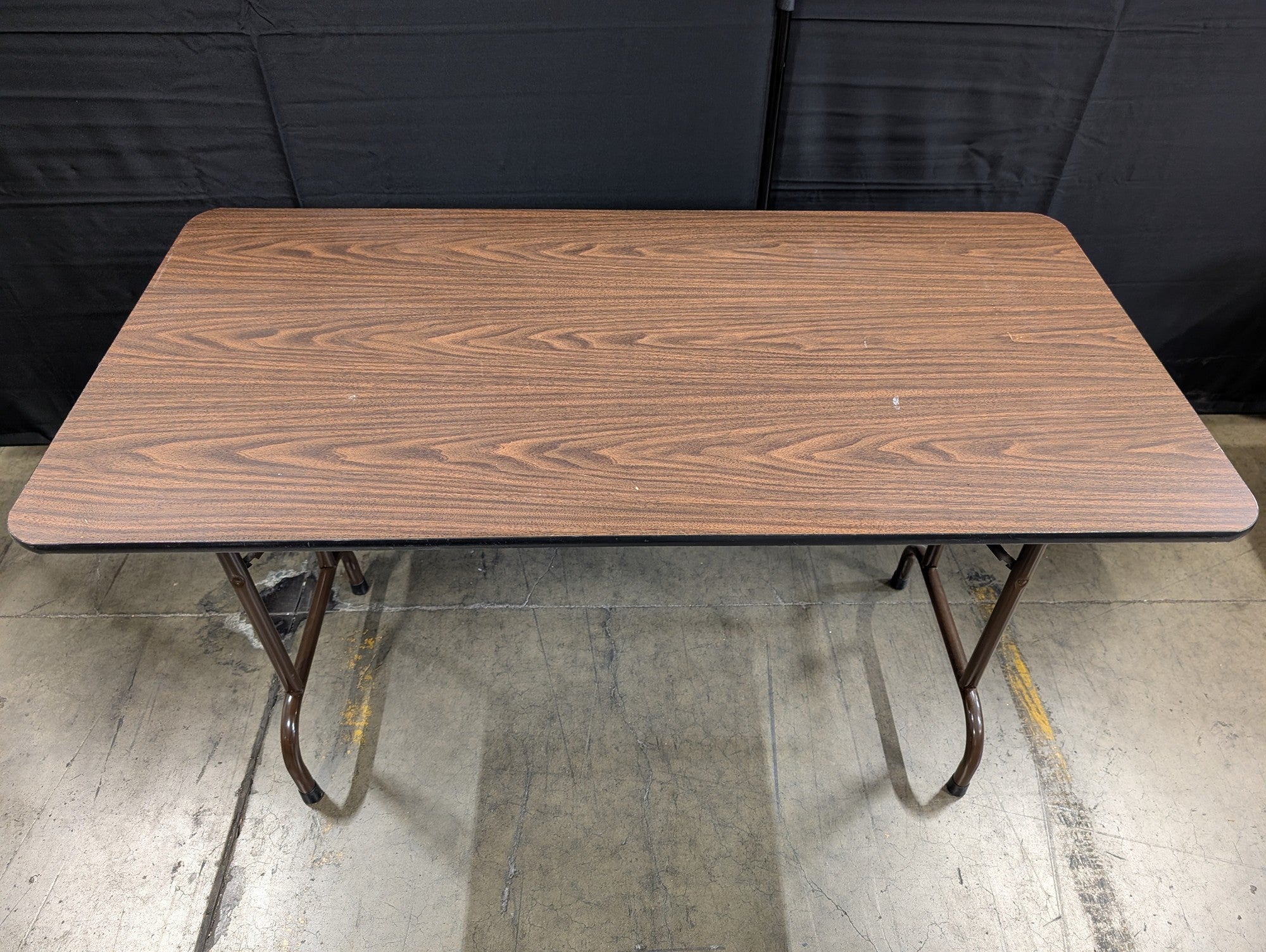 Rectangular Utility Folding Table with Wood Grain Top