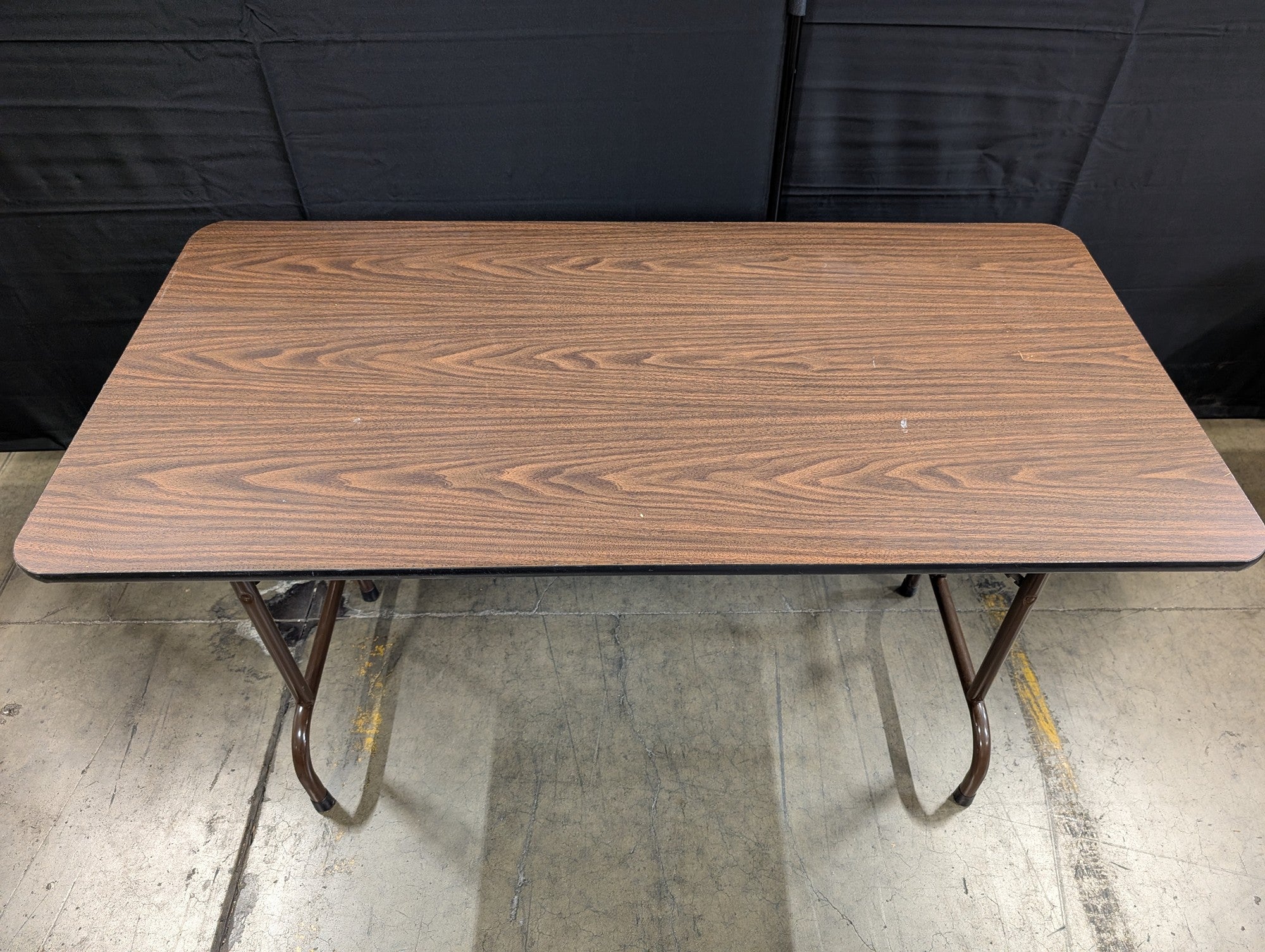 Rectangular Utility Folding Table with Wood Grain Top