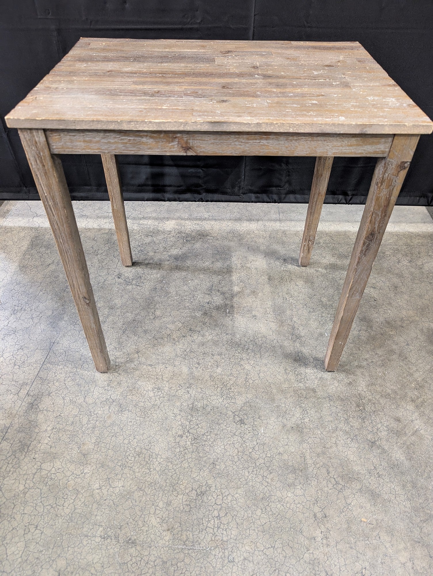 Rustic Wood Accent Table with Weathered Finish