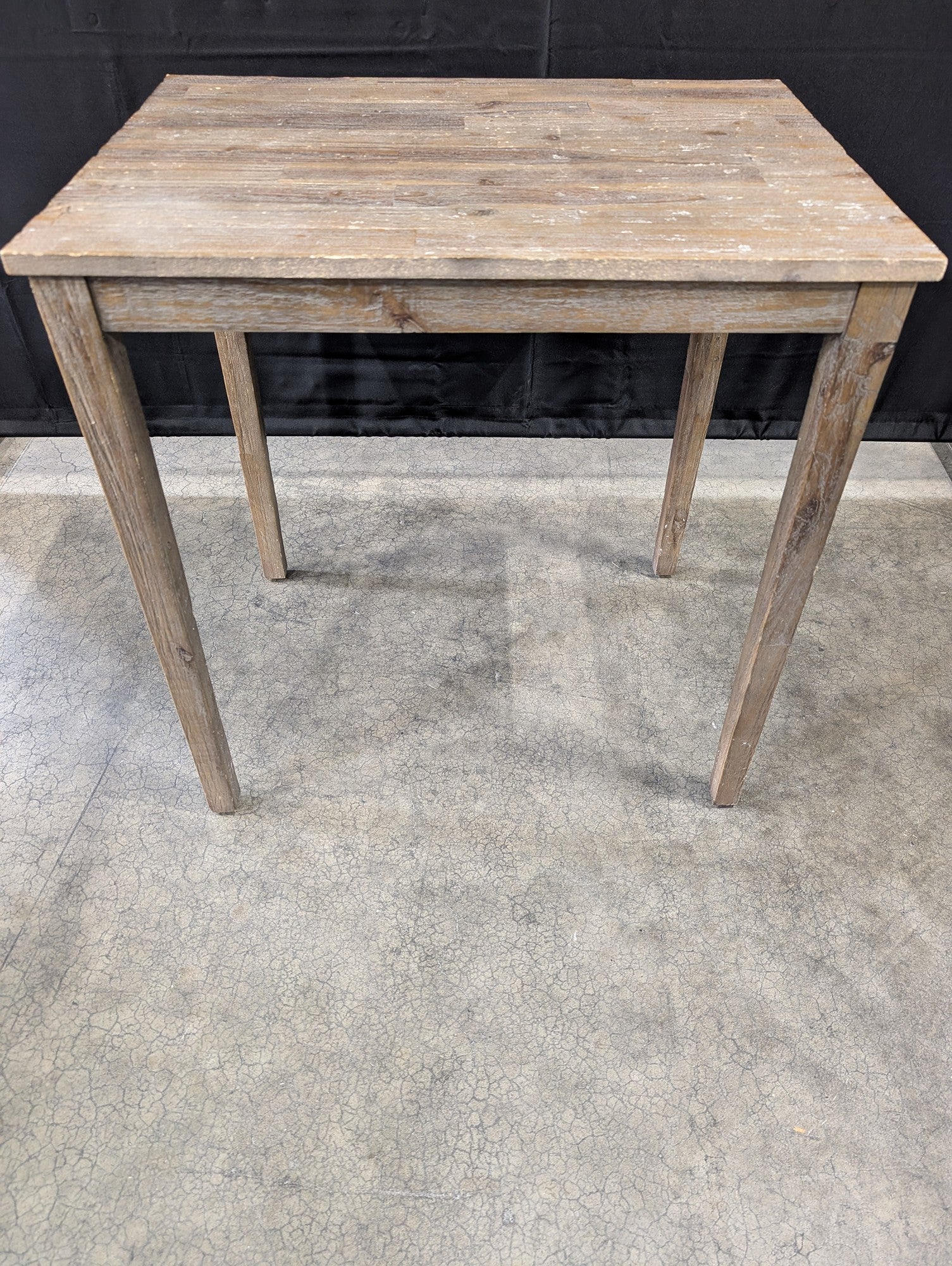 Rustic Wood Accent Table with Weathered Finish