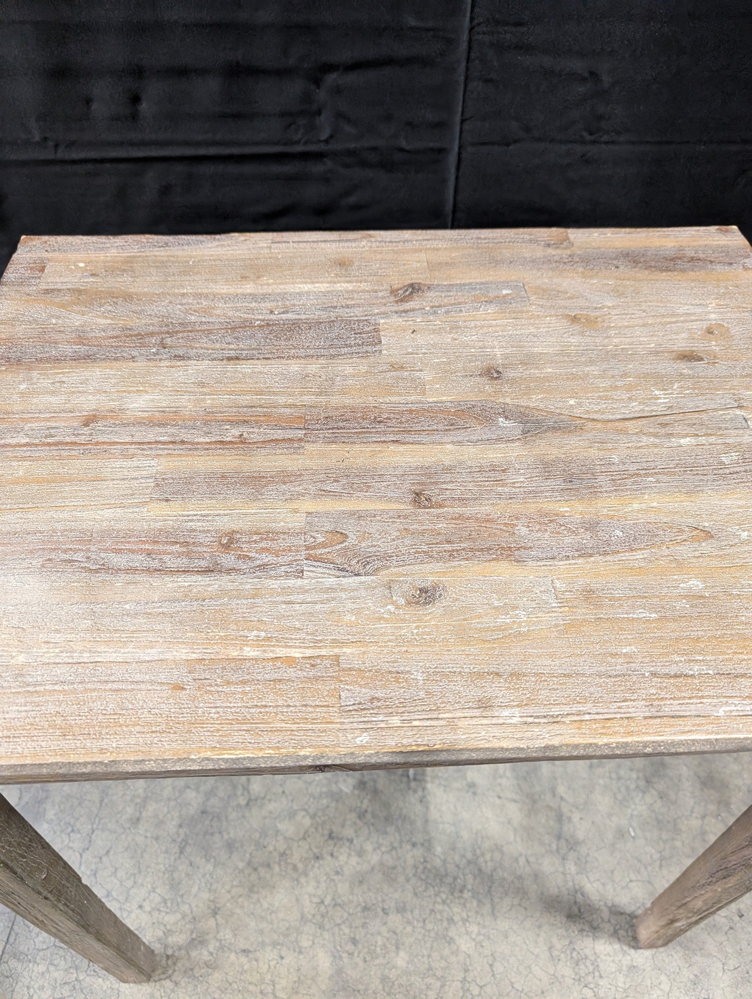 Rustic Wood Accent Table with Weathered Finish