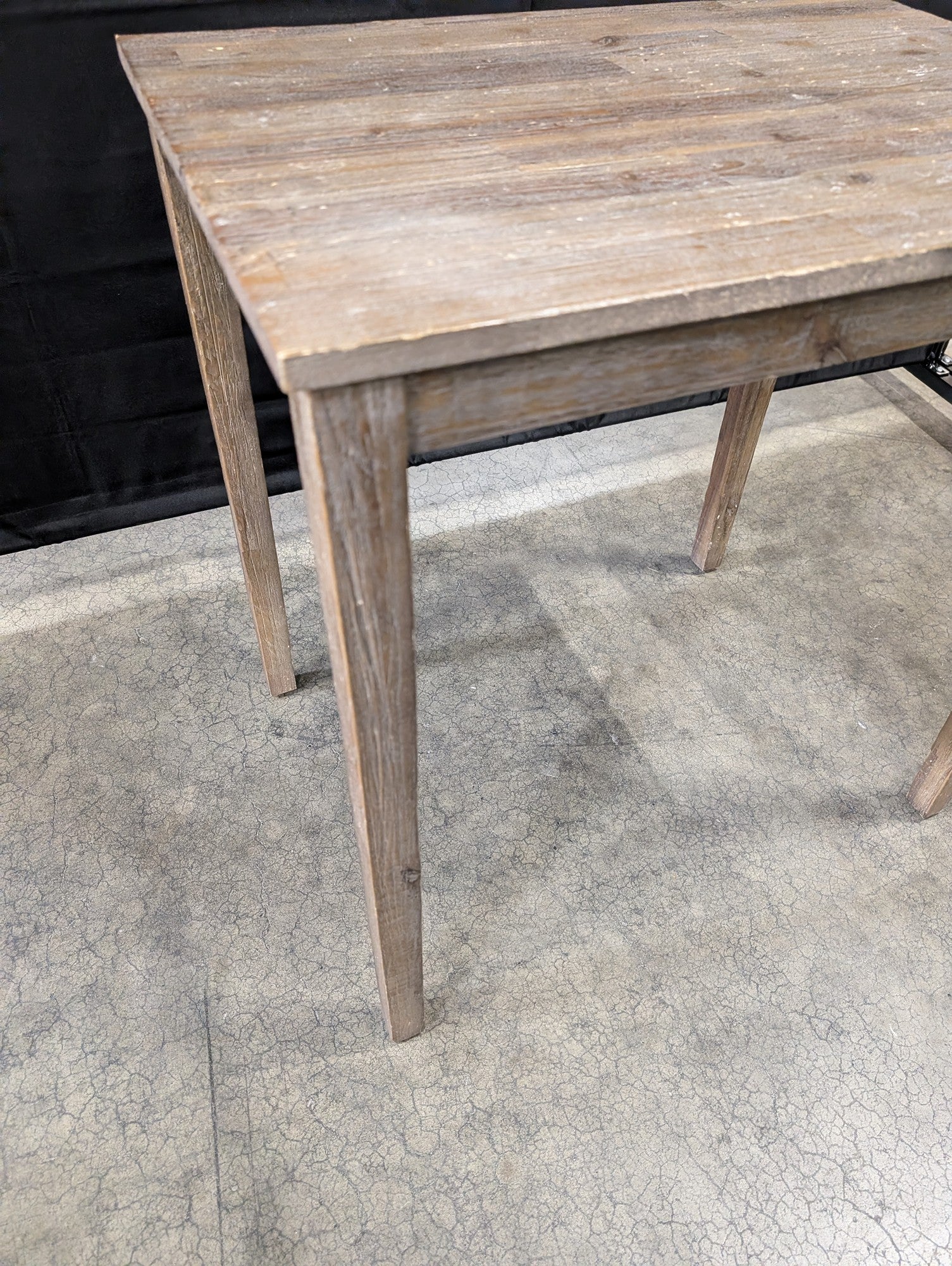 Rustic Wood Accent Table with Weathered Finish