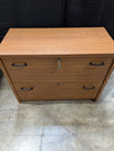 Functional Two-Drawer Wood Grain Filing Cabinet with Lock