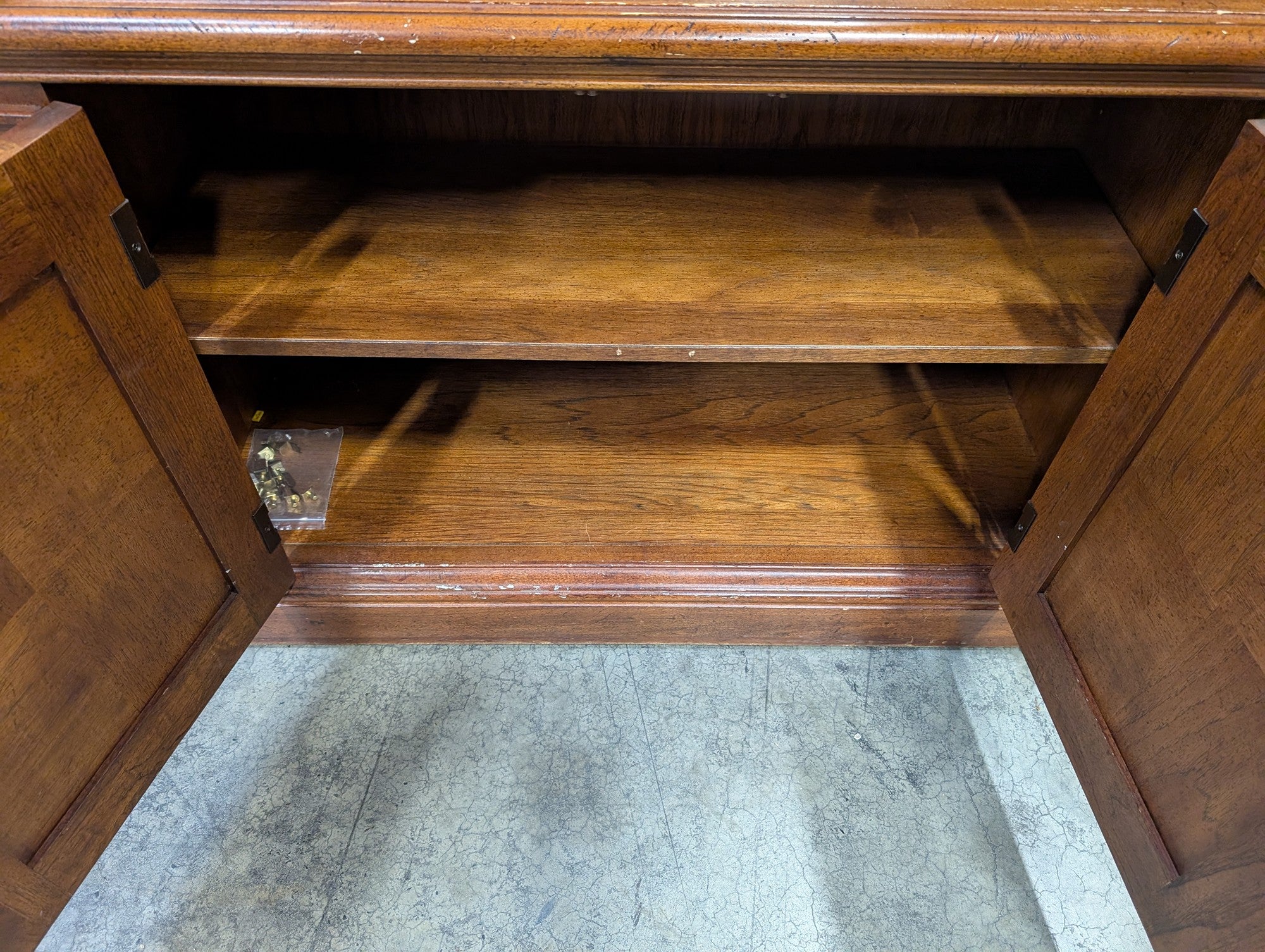 Thomasville Stately Wood Display Cabinet with Mirrored Back