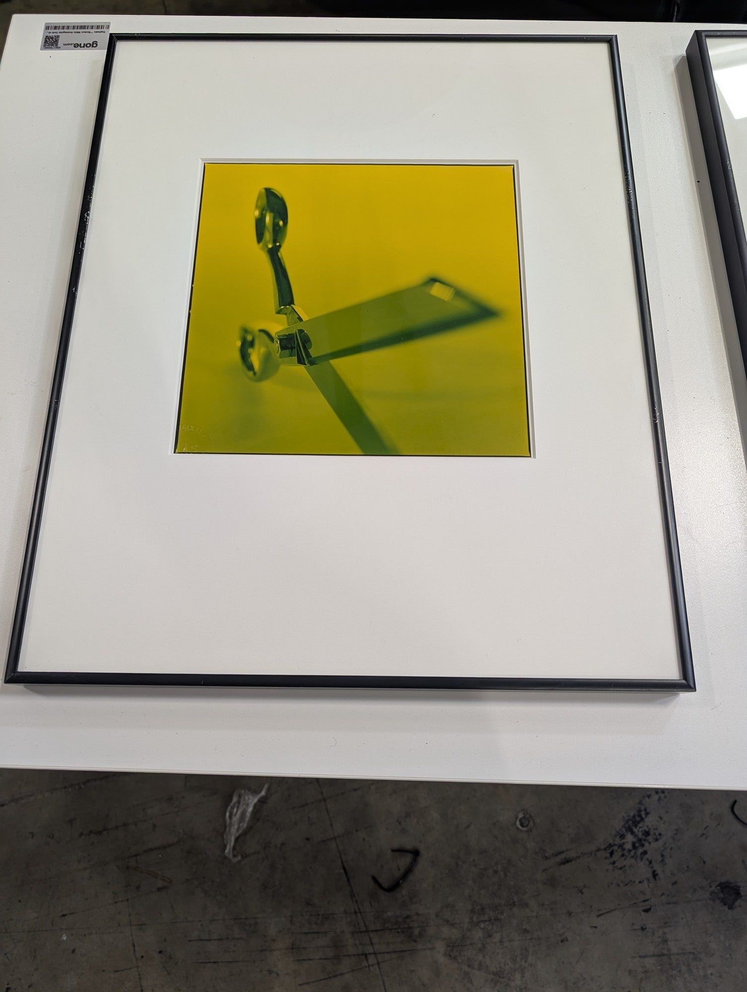 Modern Framed Metallic Object Monochromatic Art Print