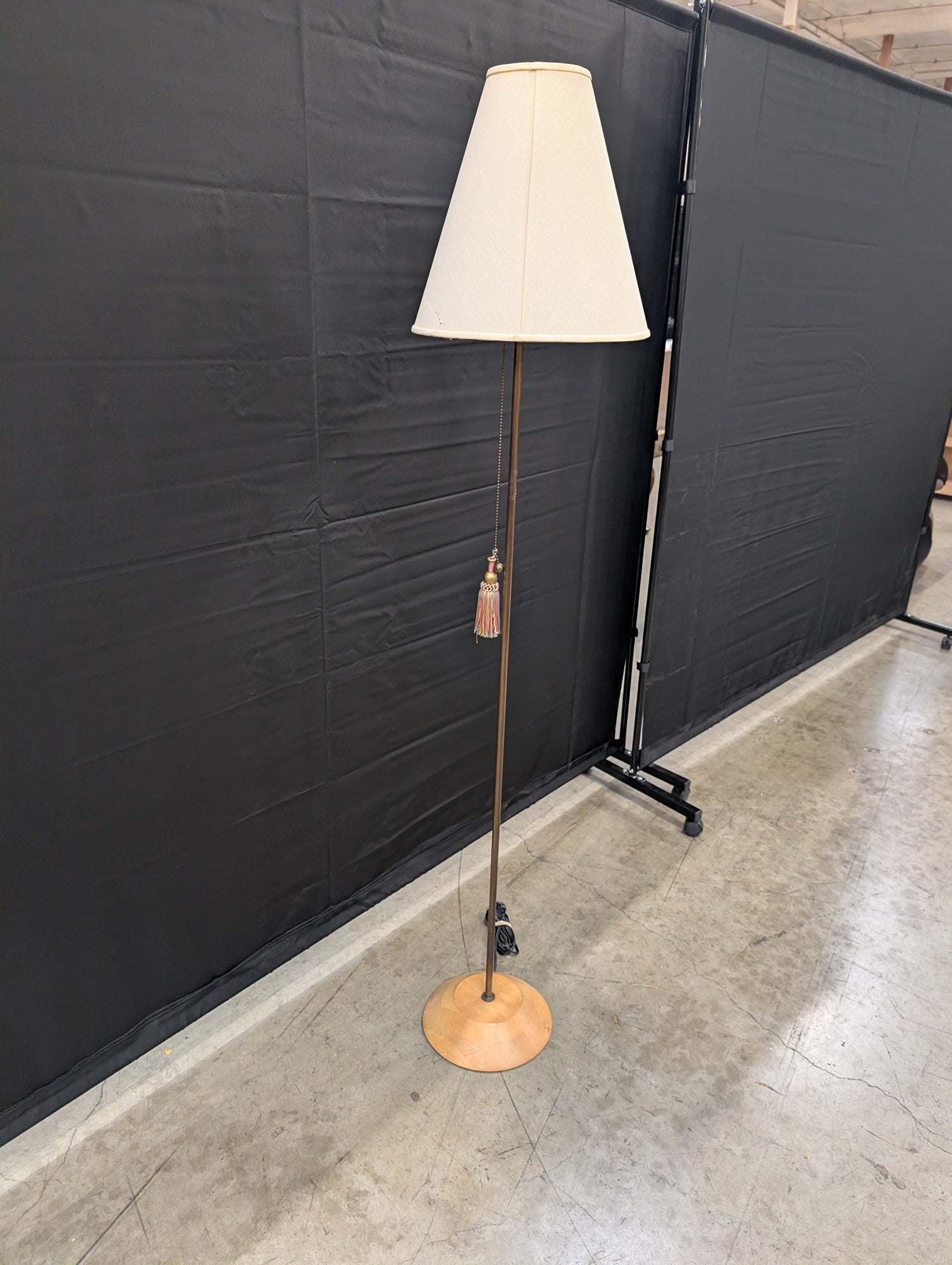 Classic Tapered Shade Floor Lamp with Wood Base