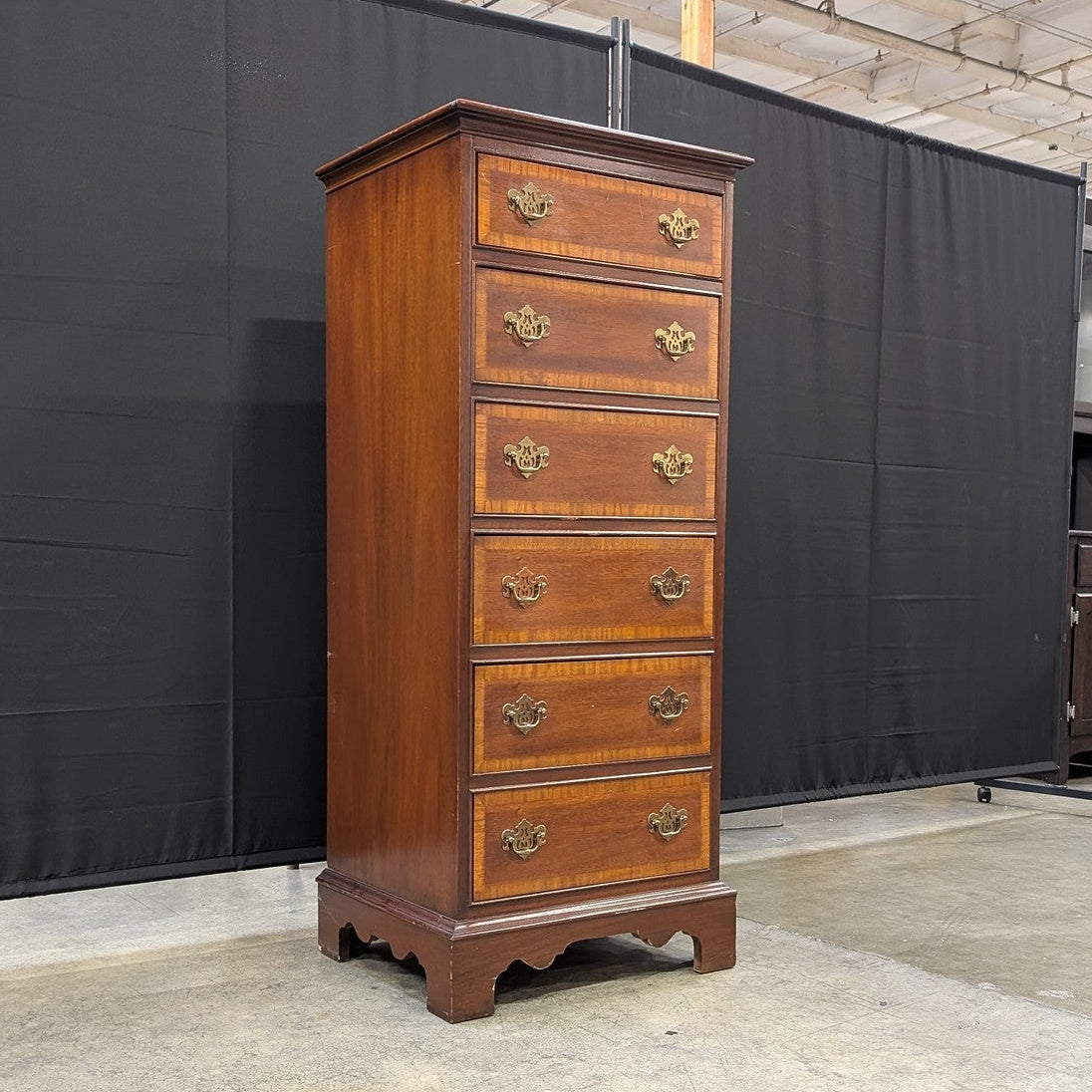 Dixie Furniture Traditional Wood Six-Drawer Tall Chest