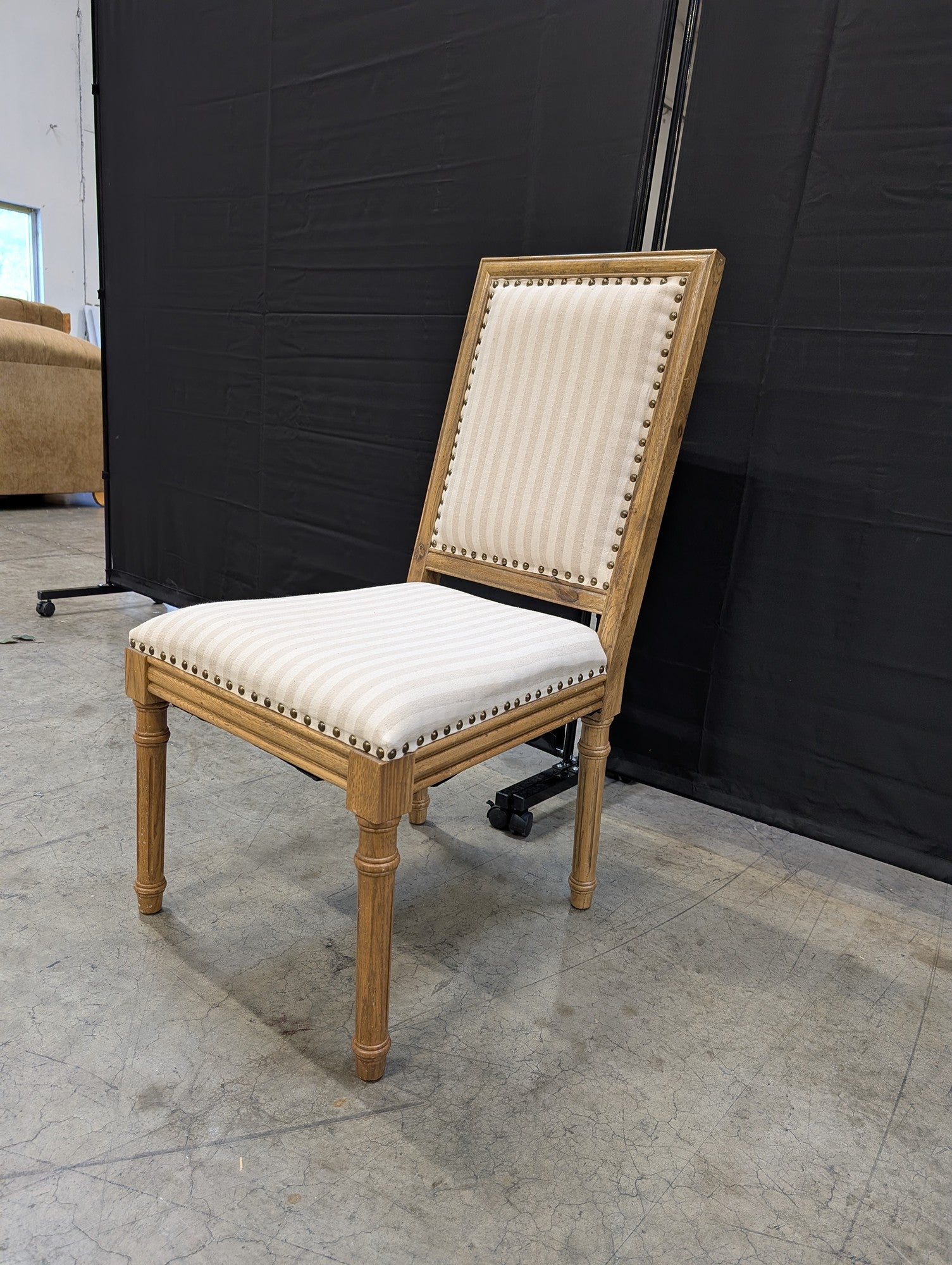 Farmhouse Style Upholstered Dining Chair with Nailhead Trim