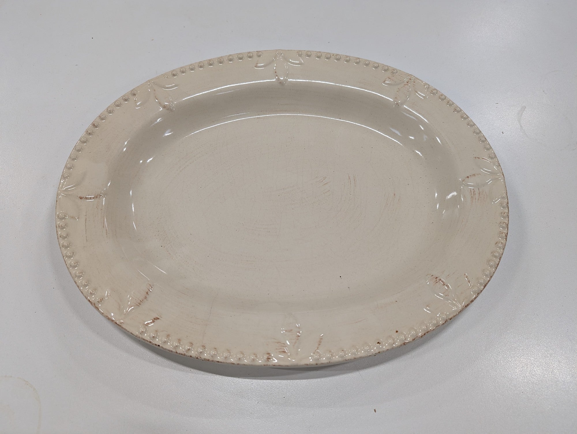 Signature Housewares Sorrento Rustic Cream Oval Serving Platter