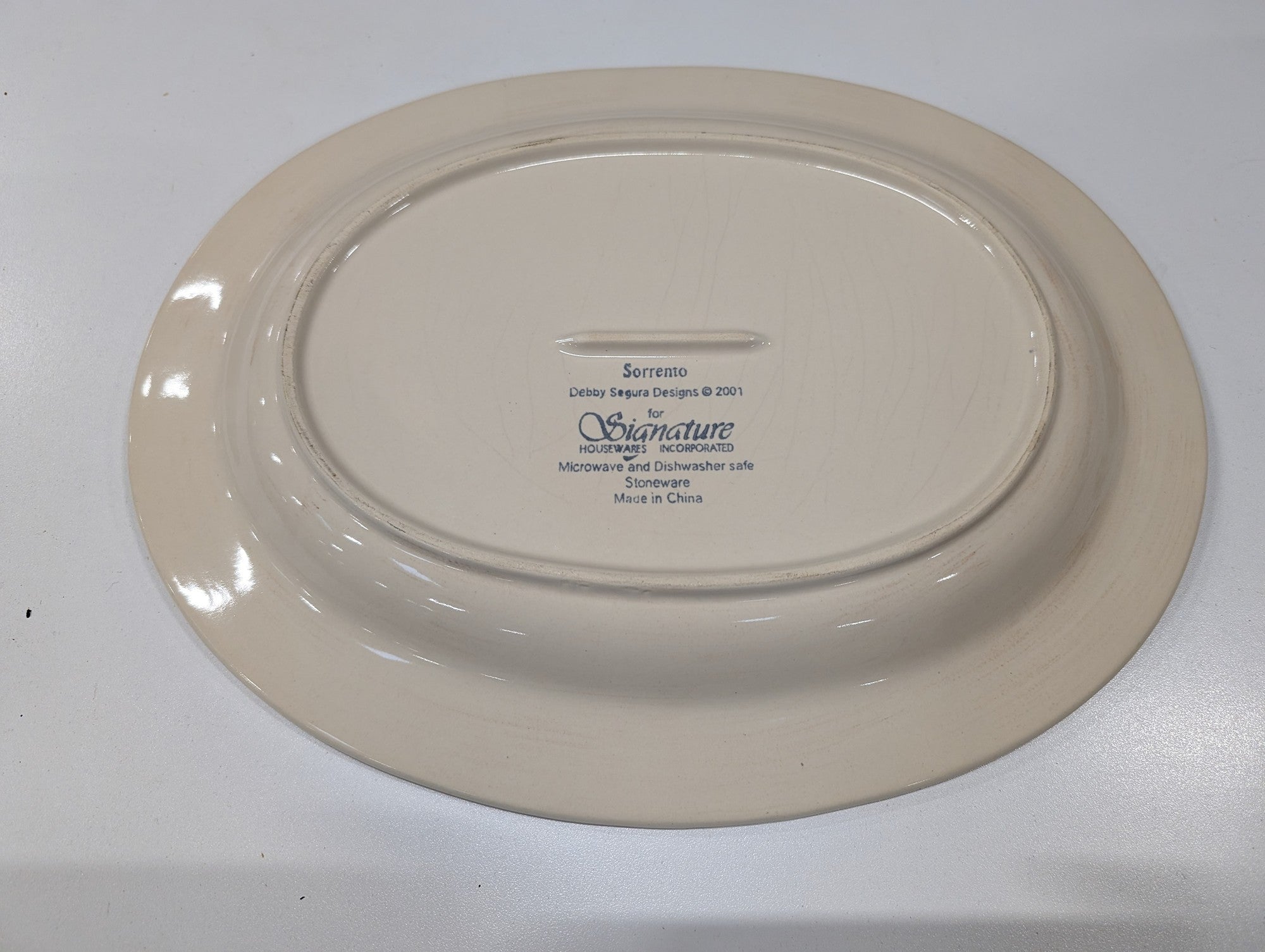 Signature Housewares Sorrento Rustic Cream Oval Serving Platter