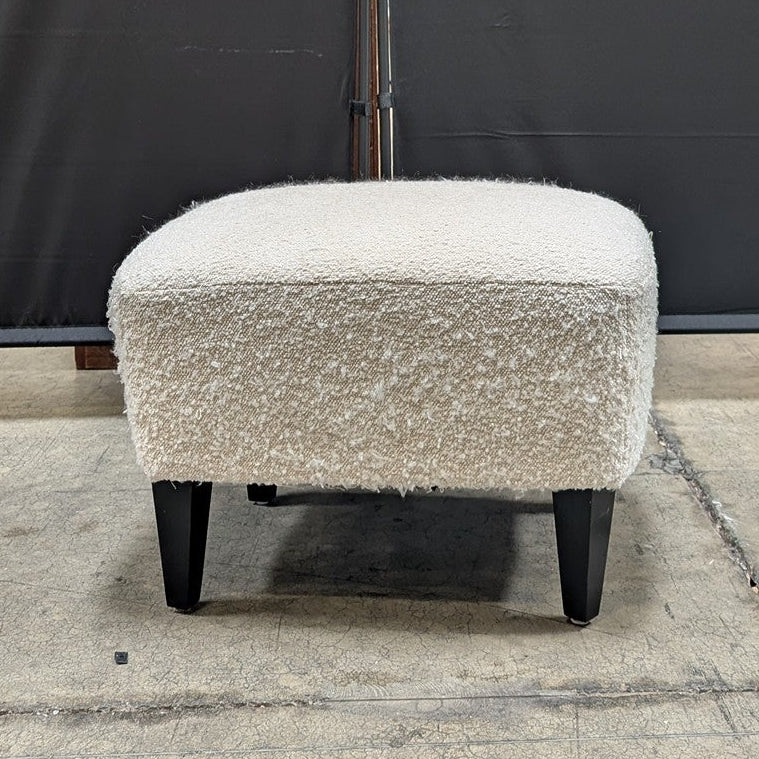 Textured Cream Rectangular Ottoman Footstool