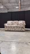 Flexsteel Traditional Floral Upholstered Three-Seater Sofa with Rolled Arms