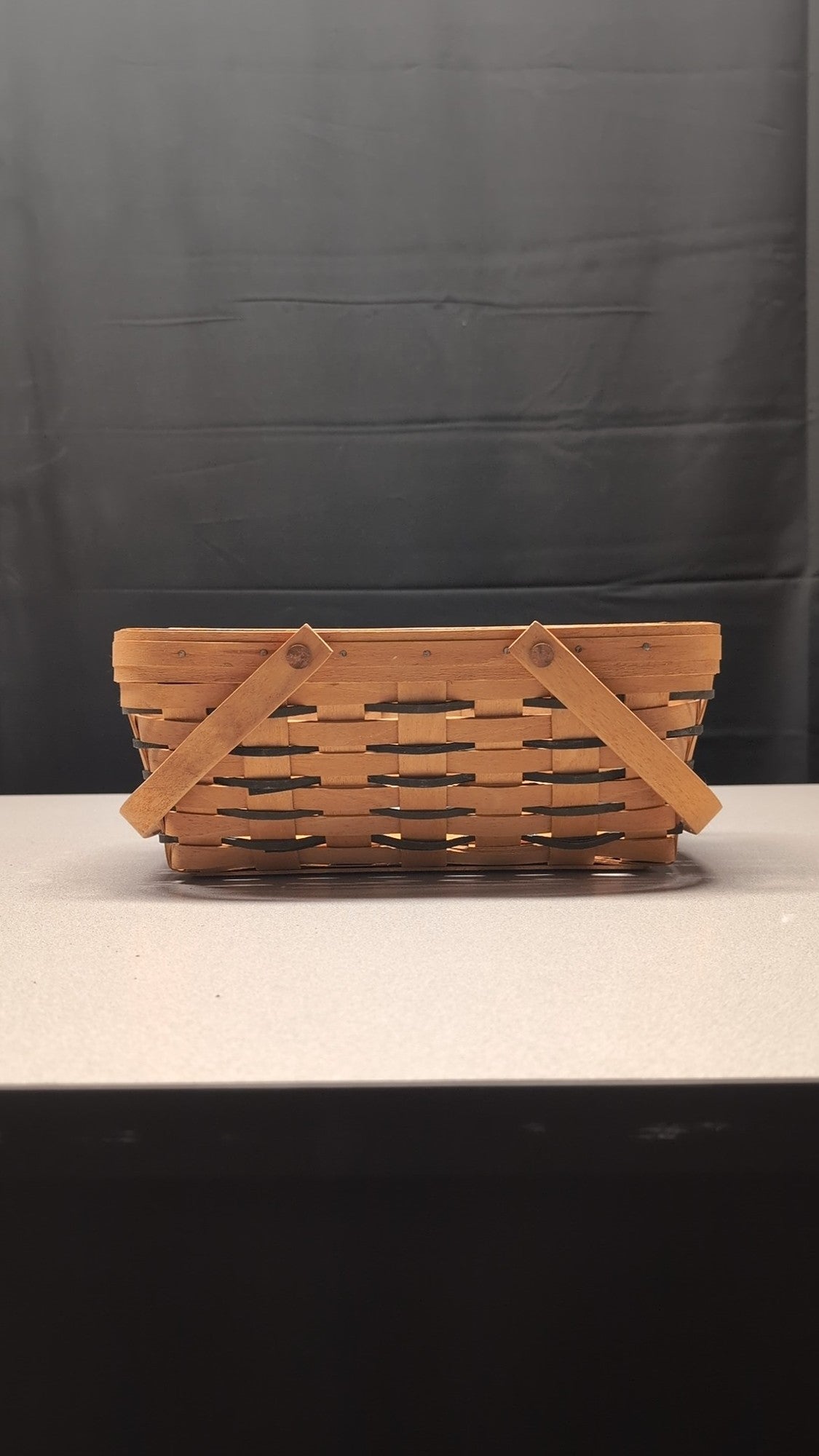 Longaberger 1994 Woven Wood Gathering Basket with Dual Swing Handles