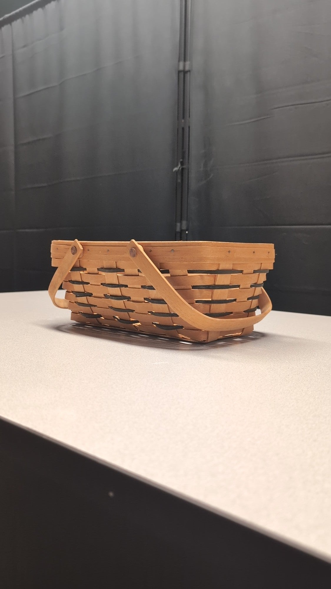 Longaberger 1994 Woven Wood Gathering Basket with Dual Swing Handles