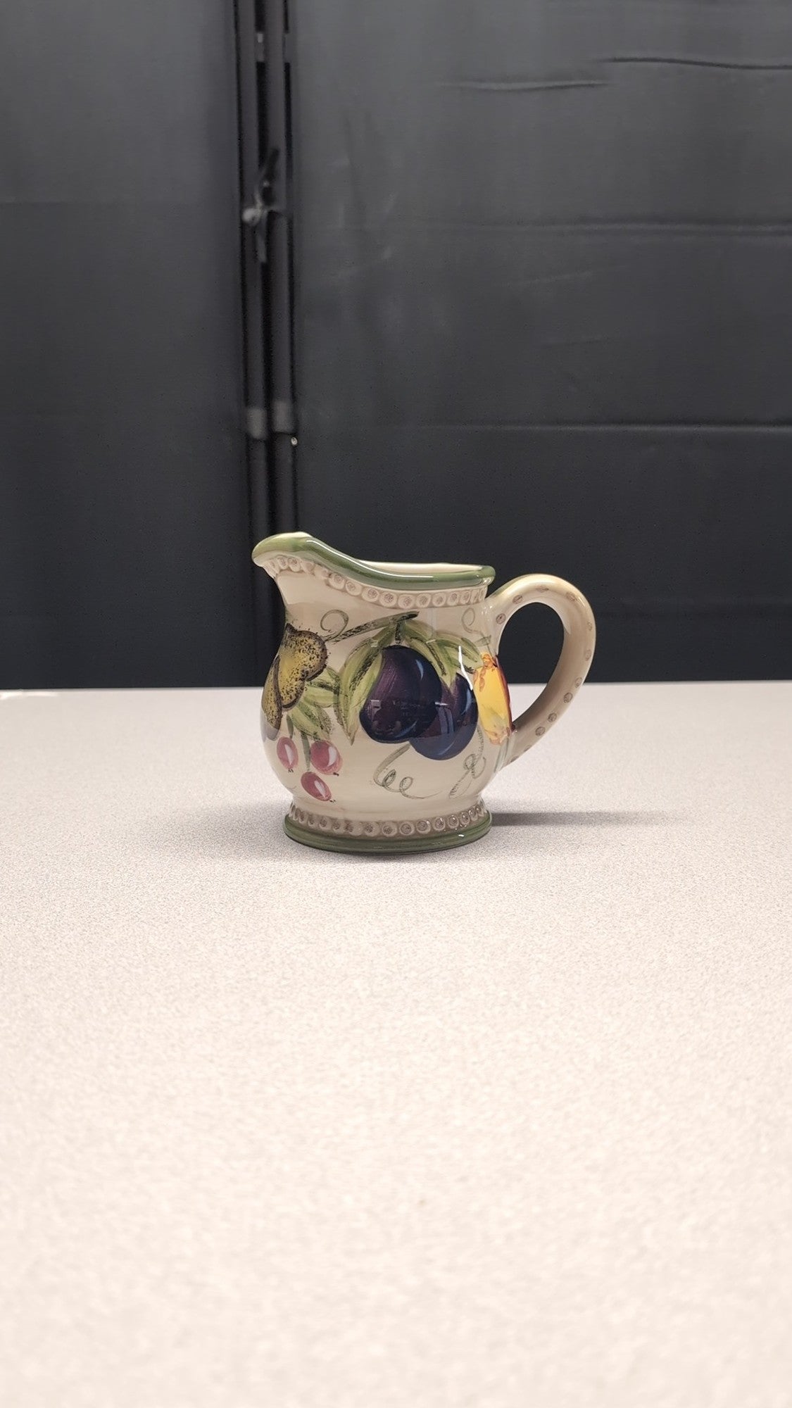 TABLETOPS Gallery Francesca Hand Painted Fruit Motif Ceramic Creamer Pitcher