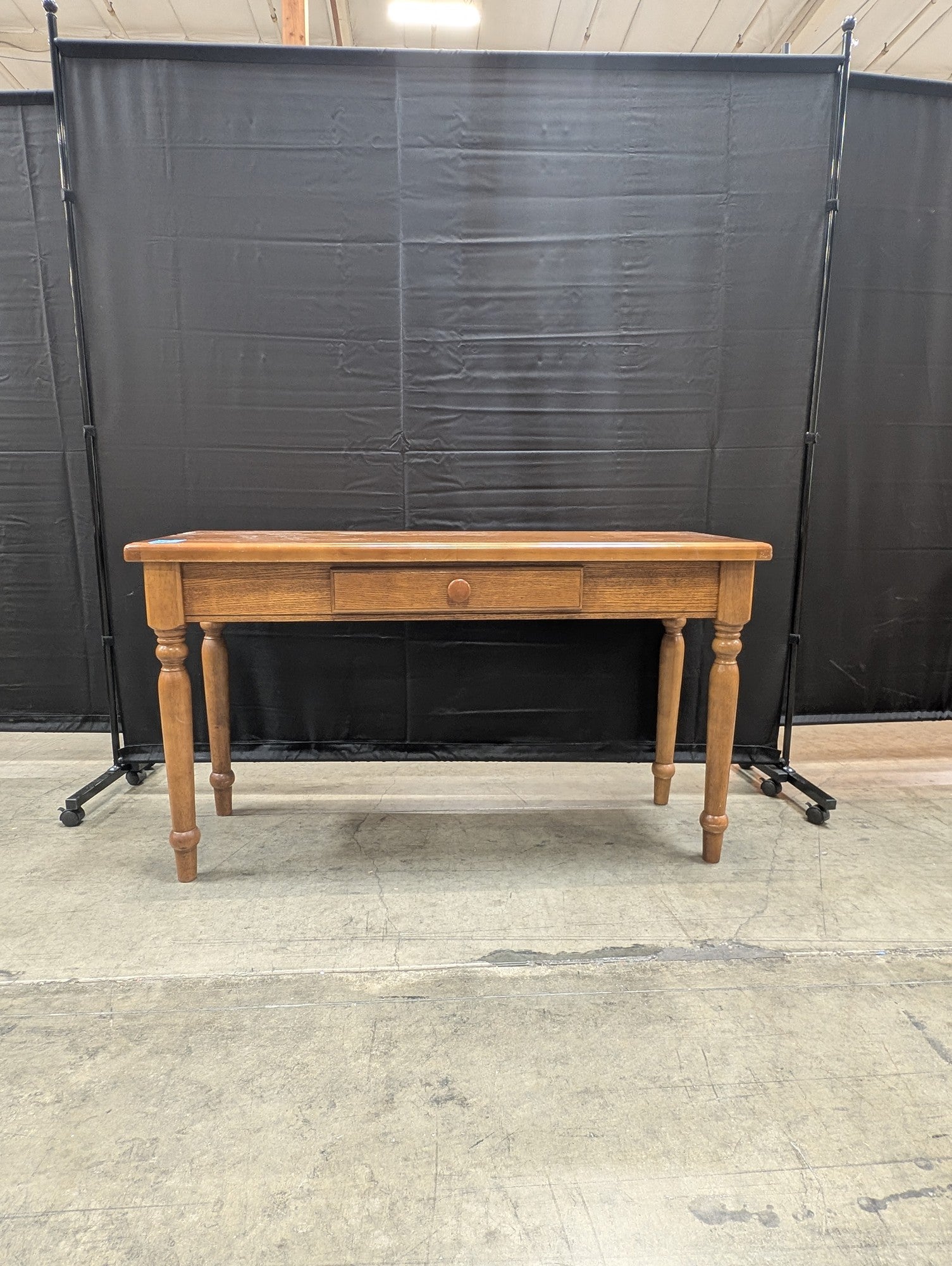 Rustic Wood Console Table with Single Drawer