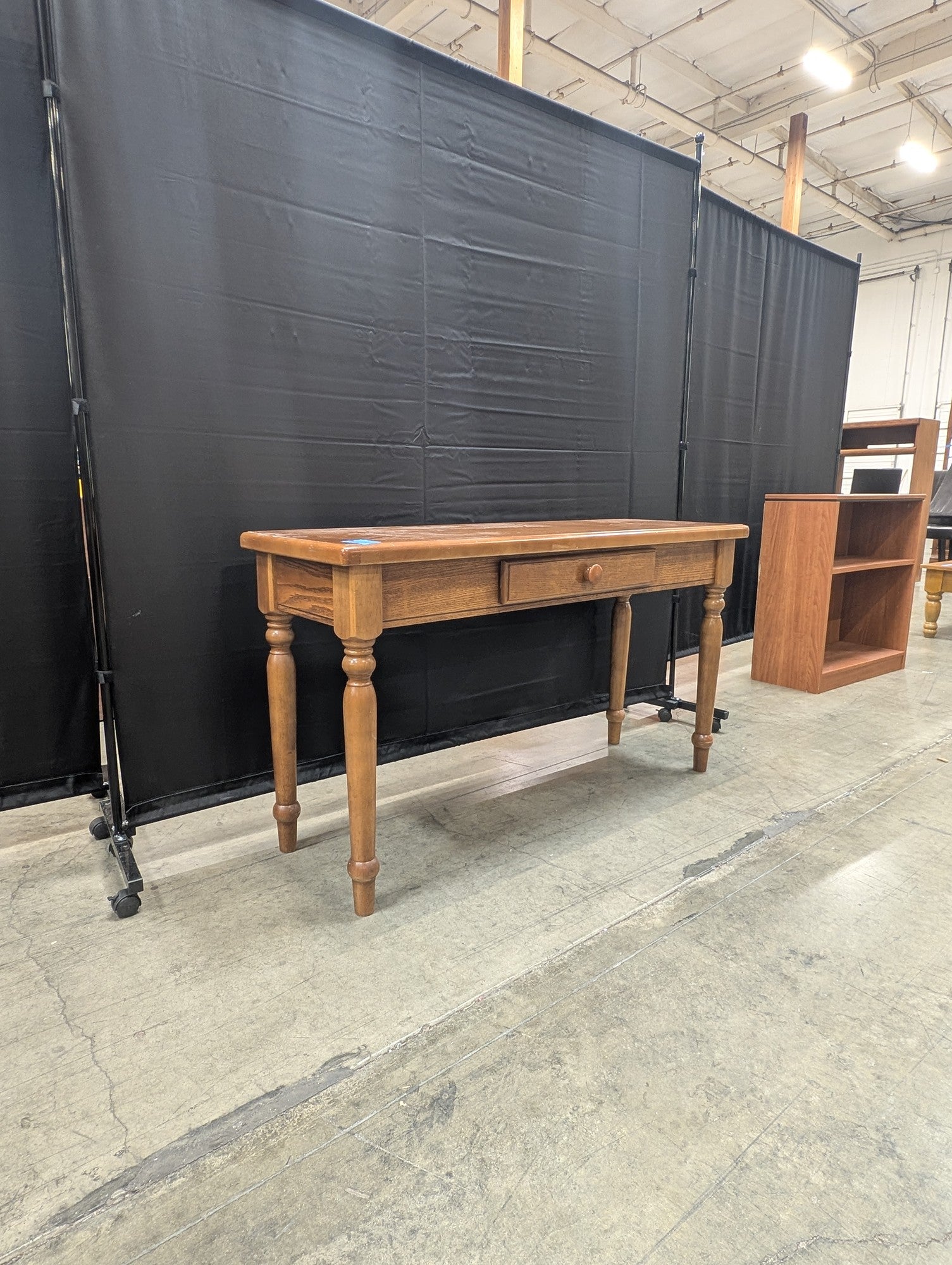 Rustic Wood Console Table with Single Drawer