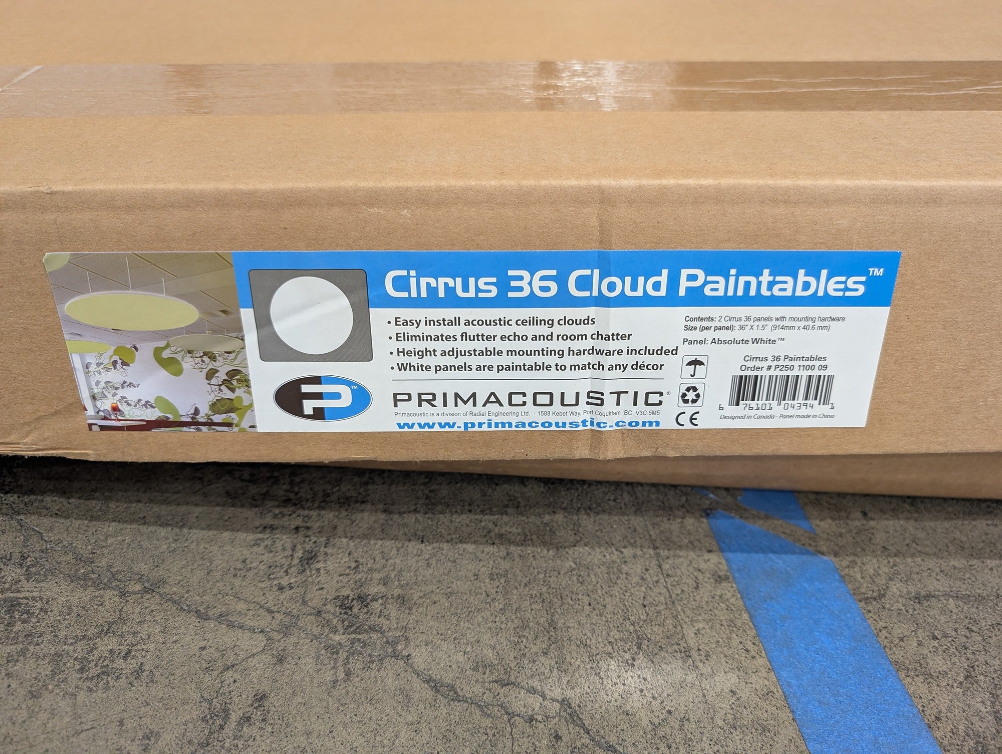 Primacoustic Cirrus 36 Circular Acoustic Ceiling Clouds, Paintable Sound Panels