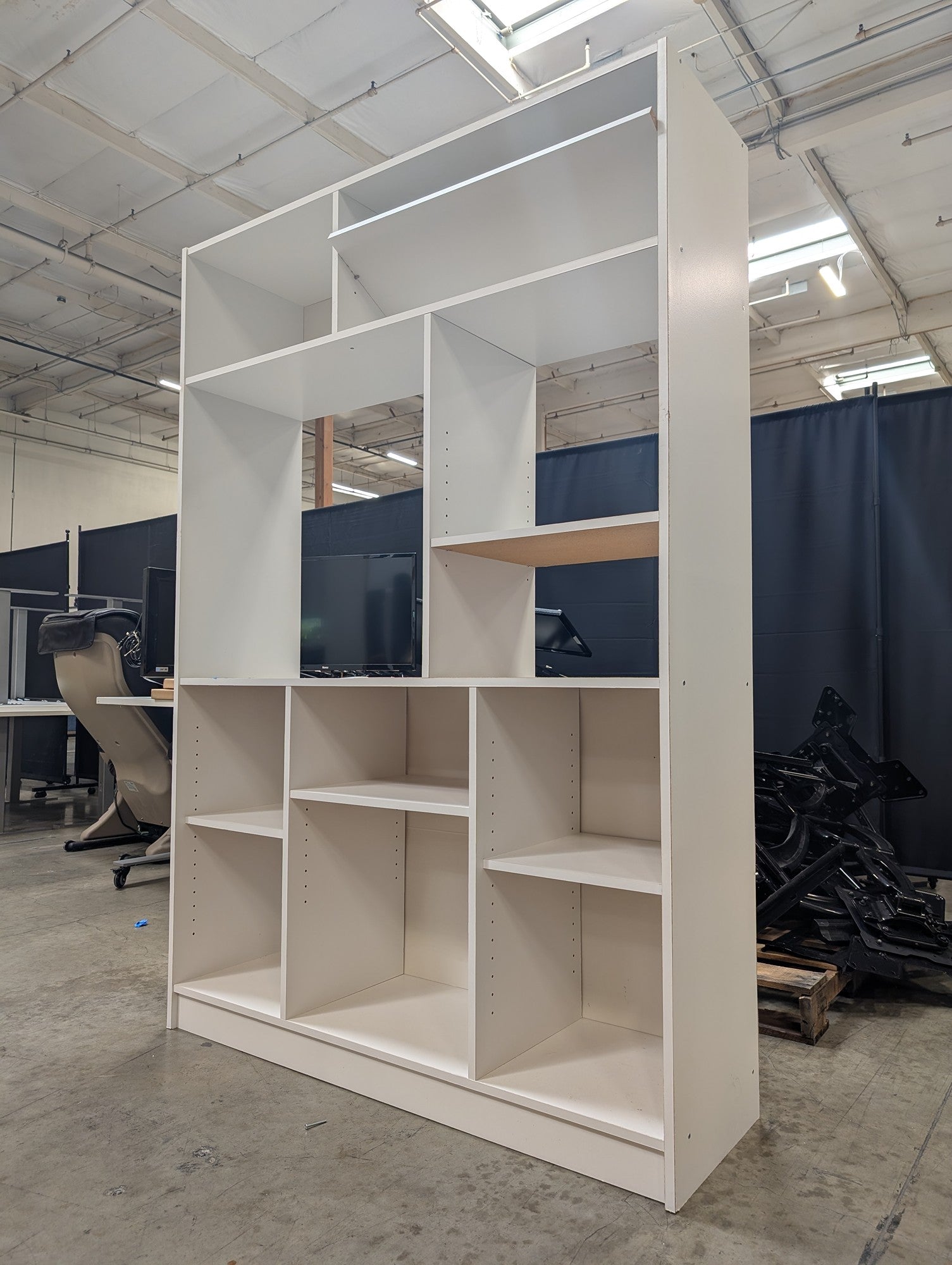Spacious White Multi-Compartment Storage Bookcase