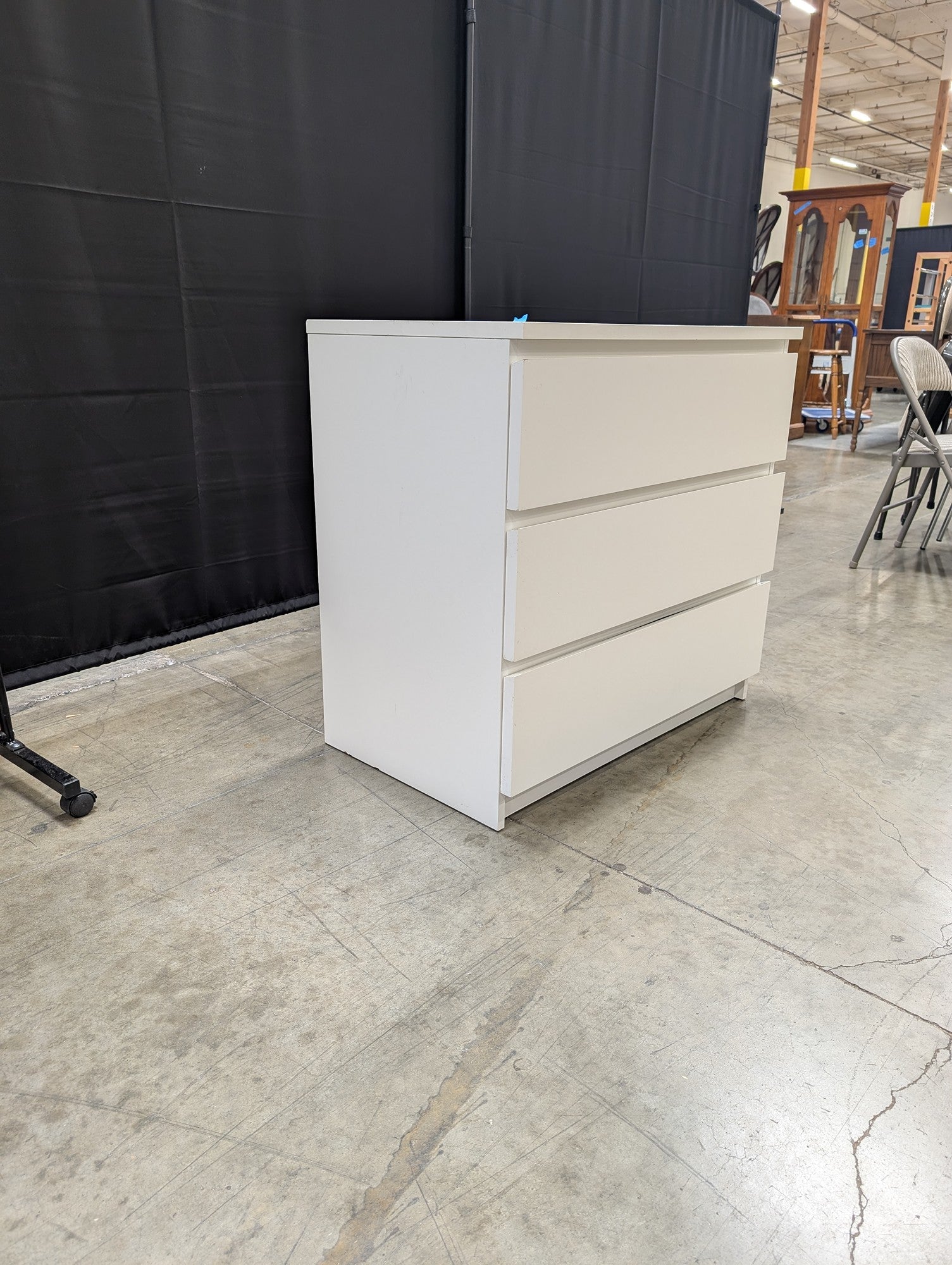 Modern White Three-Drawer Storage Chest