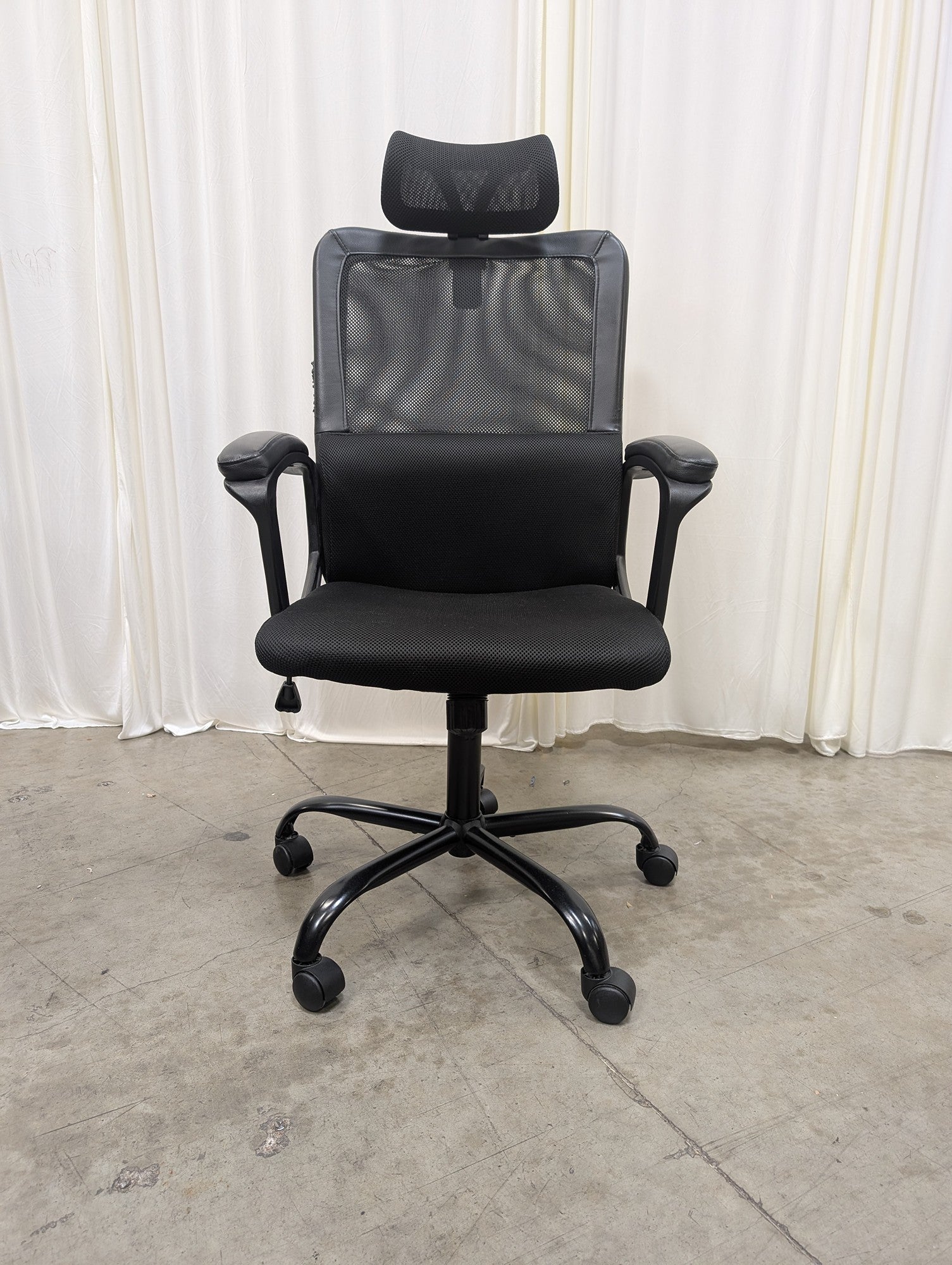Adjustable Black Mesh Office Chair with Lumbar Support