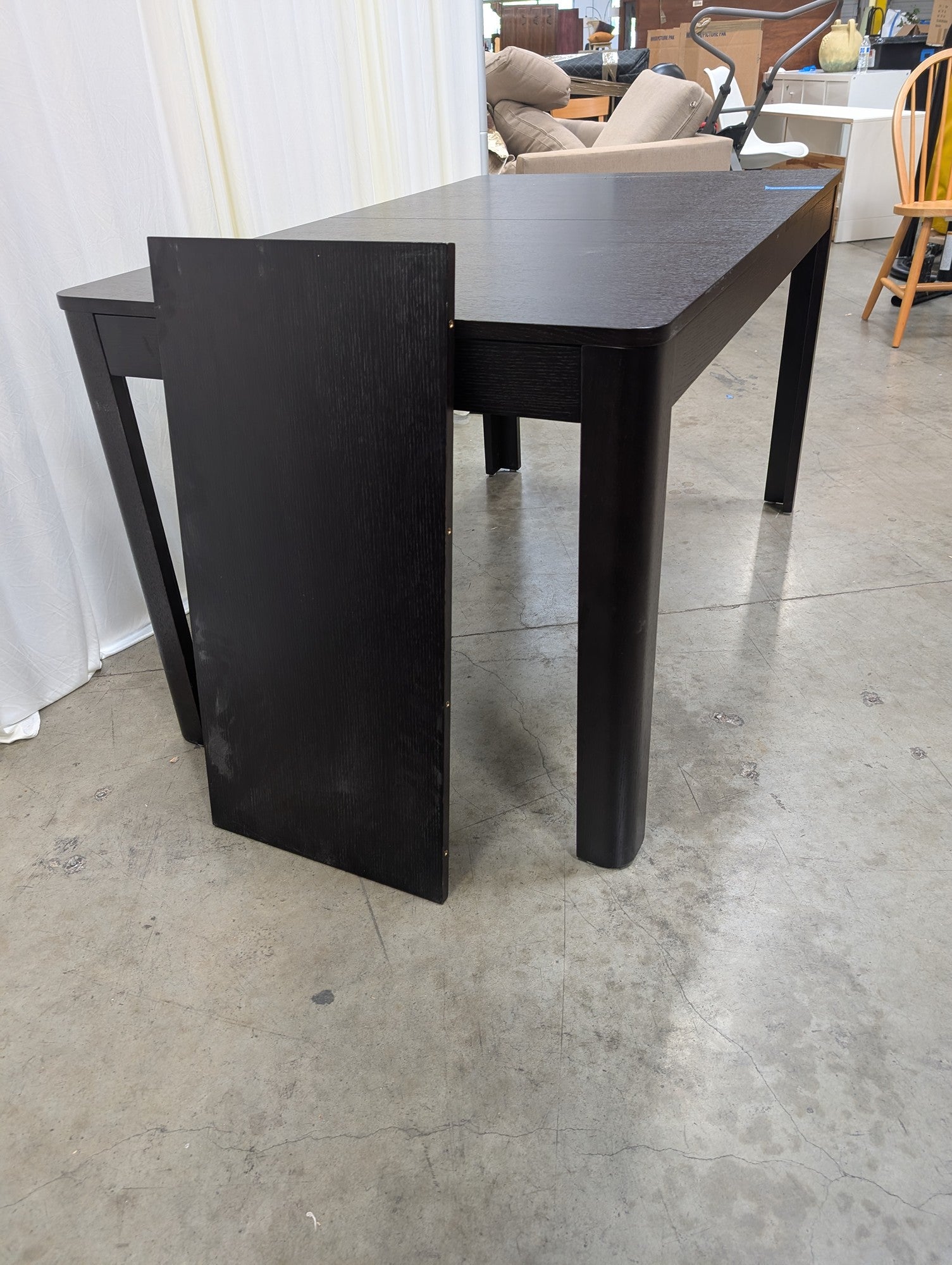 Modern Dark Wood Extendable Dining Table