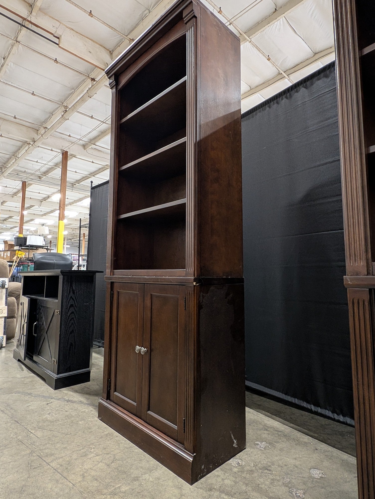 Dark Wood Hillsdale Furniture LLC Bookcase with Cabinet Storage