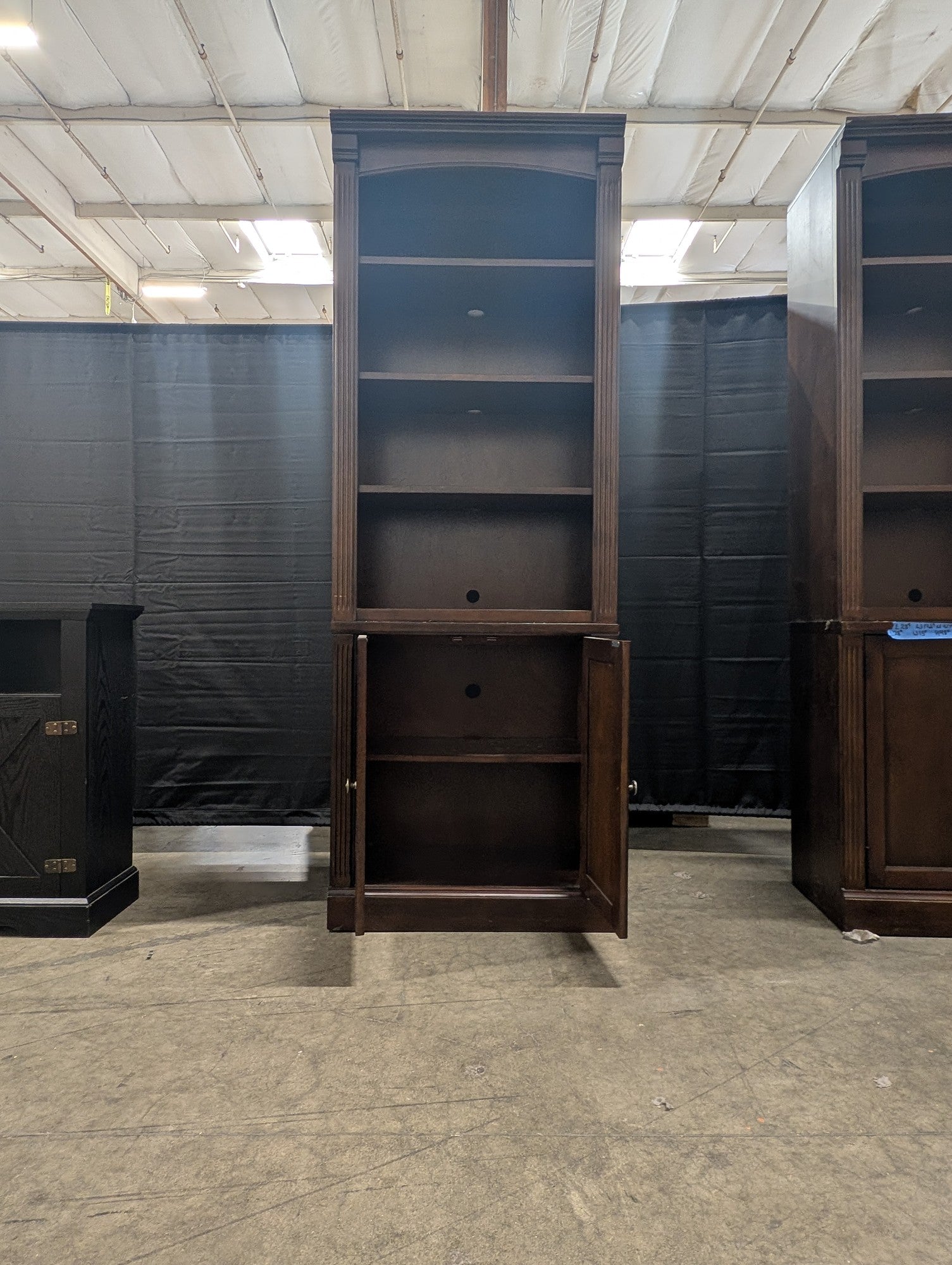 Dark Wood Hillsdale Furniture LLC Bookcase with Cabinet Storage