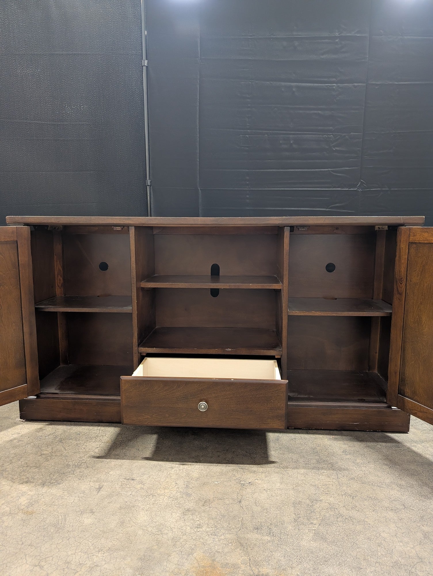 Hillsdale Furniture Dark Wood Media Console Cabinet