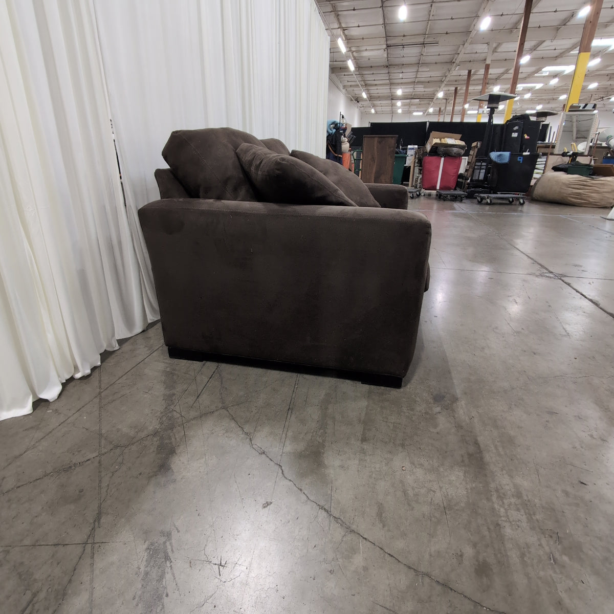Brown Microfiber Two-Cushion Loveseat