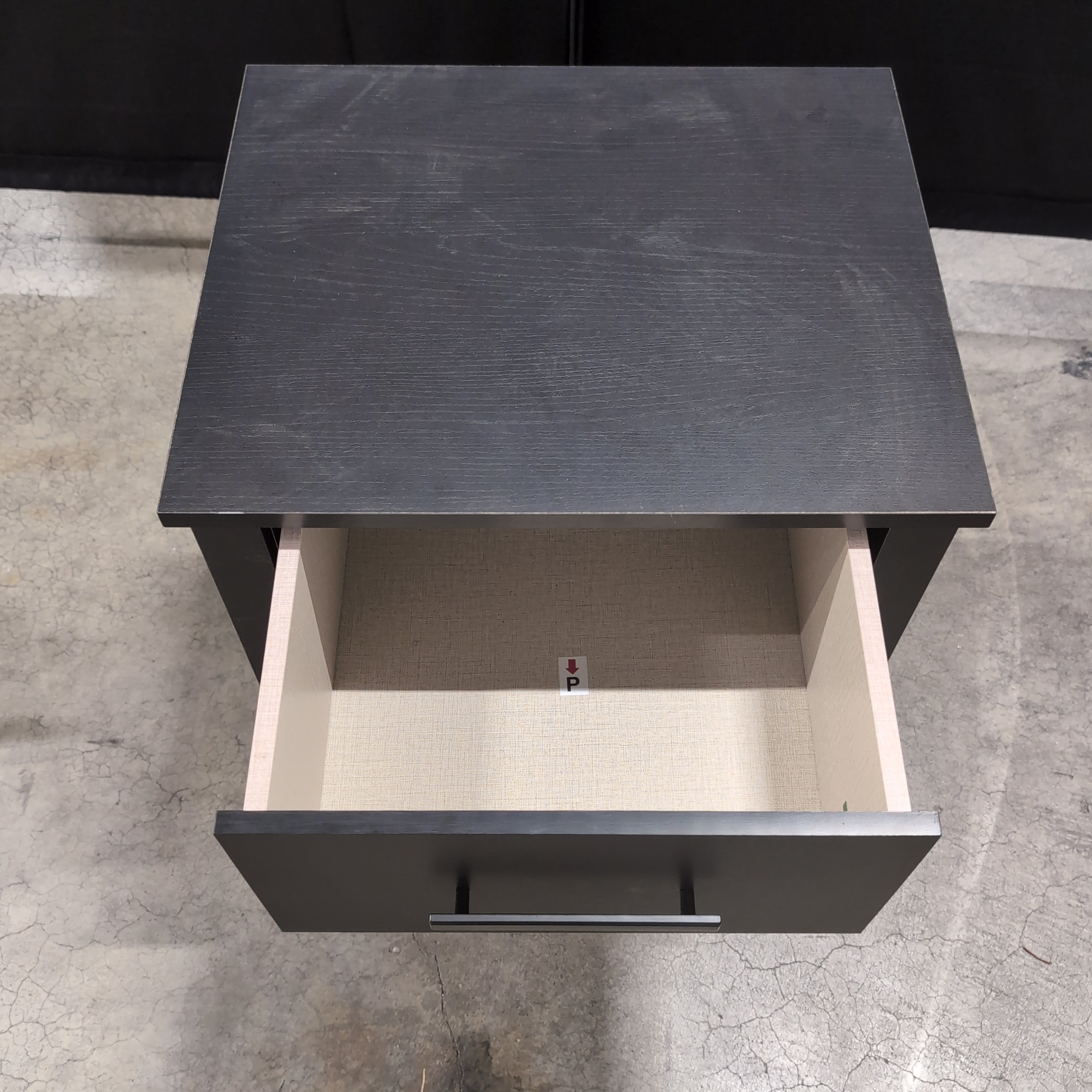 Ameriwood HOME Black Wood Composite Nightstand with Open Shelf