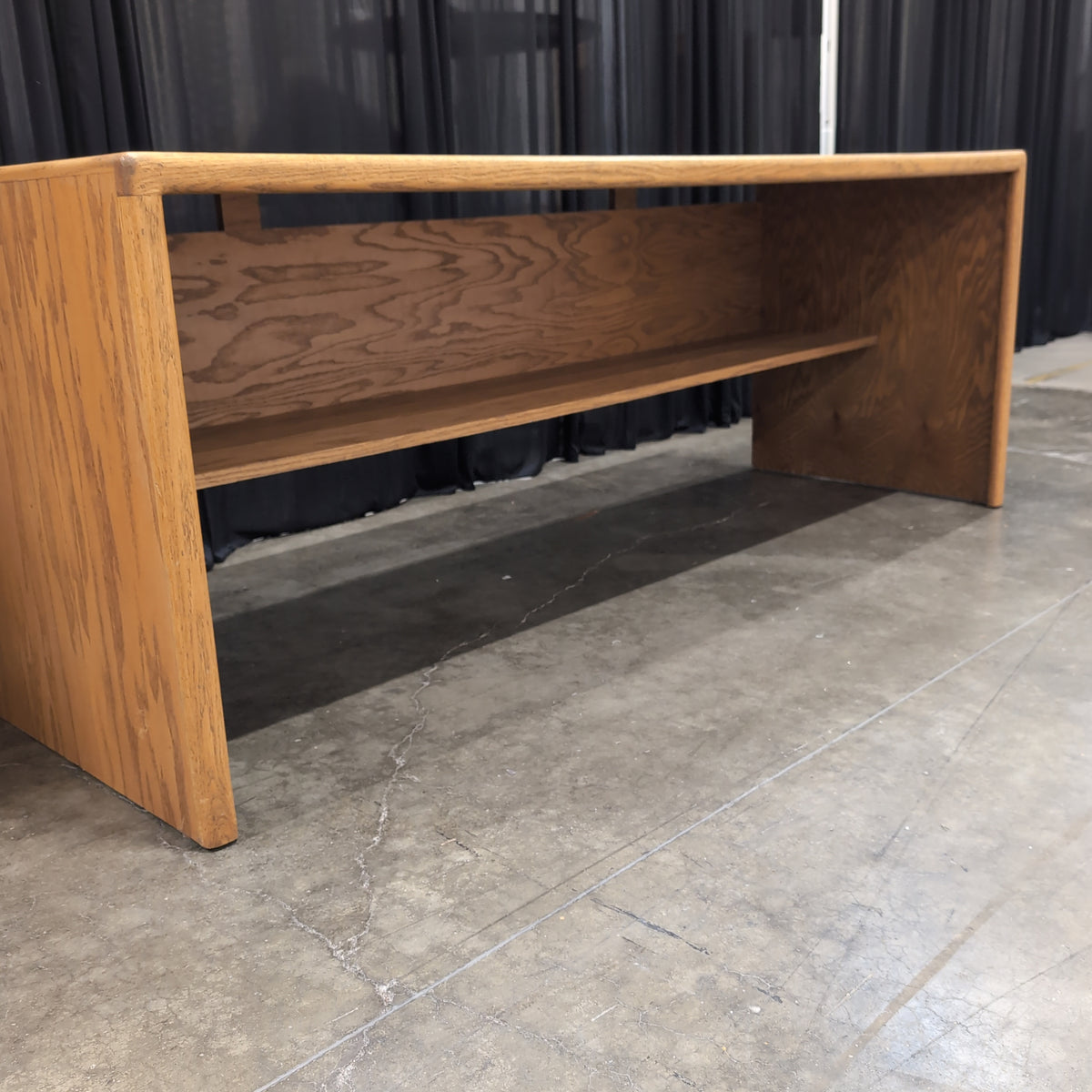 Natural Oak Tone Waterfall Bench