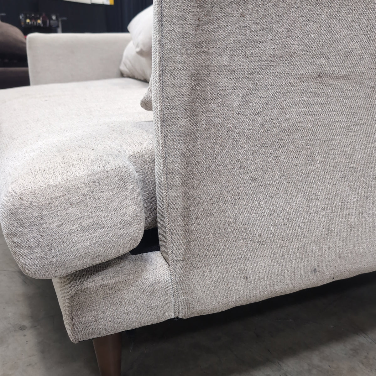 Minimalist Light Beige Woven Fabric Couch